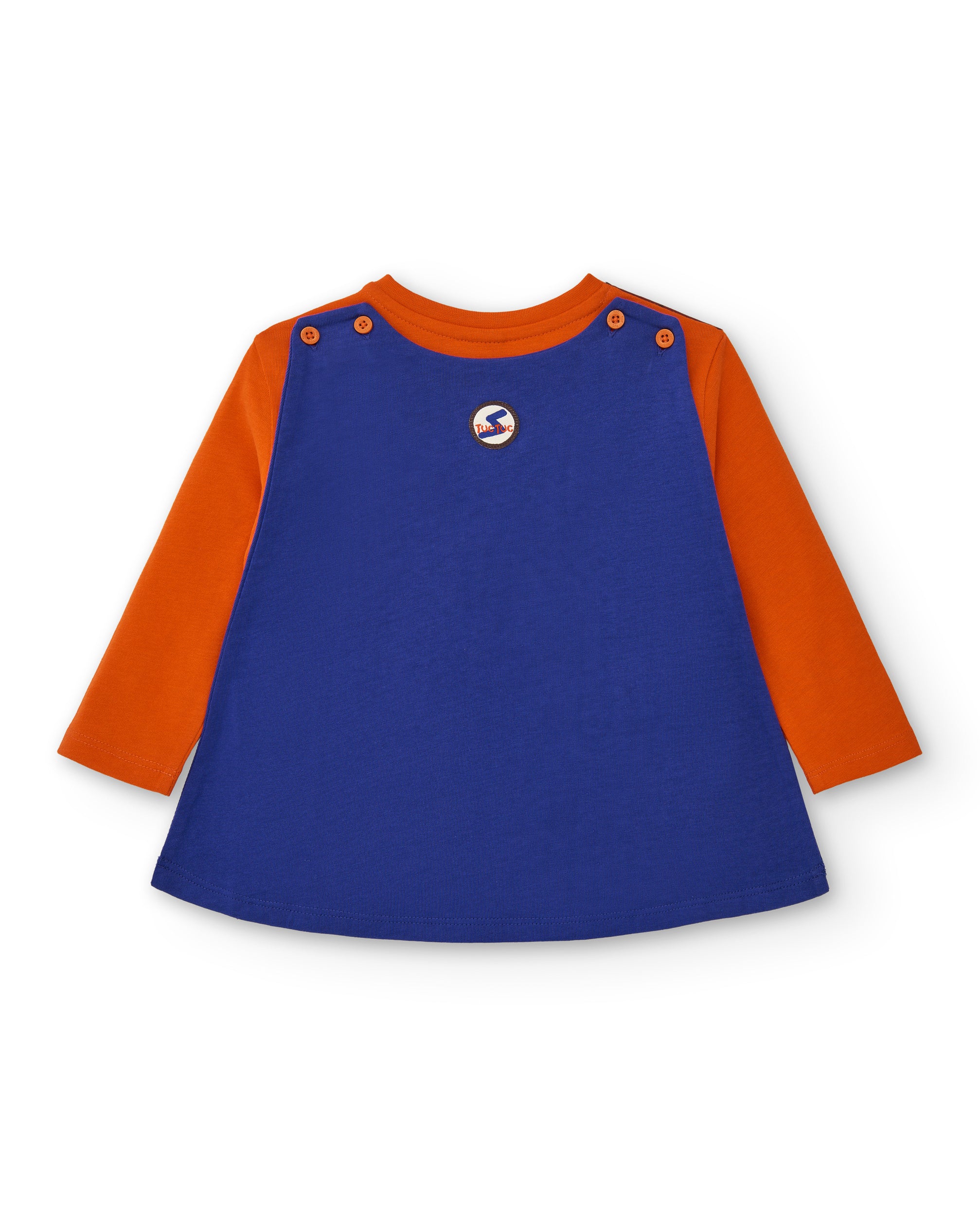 Camiseta de manga larga para niño en naranja con estampado de
