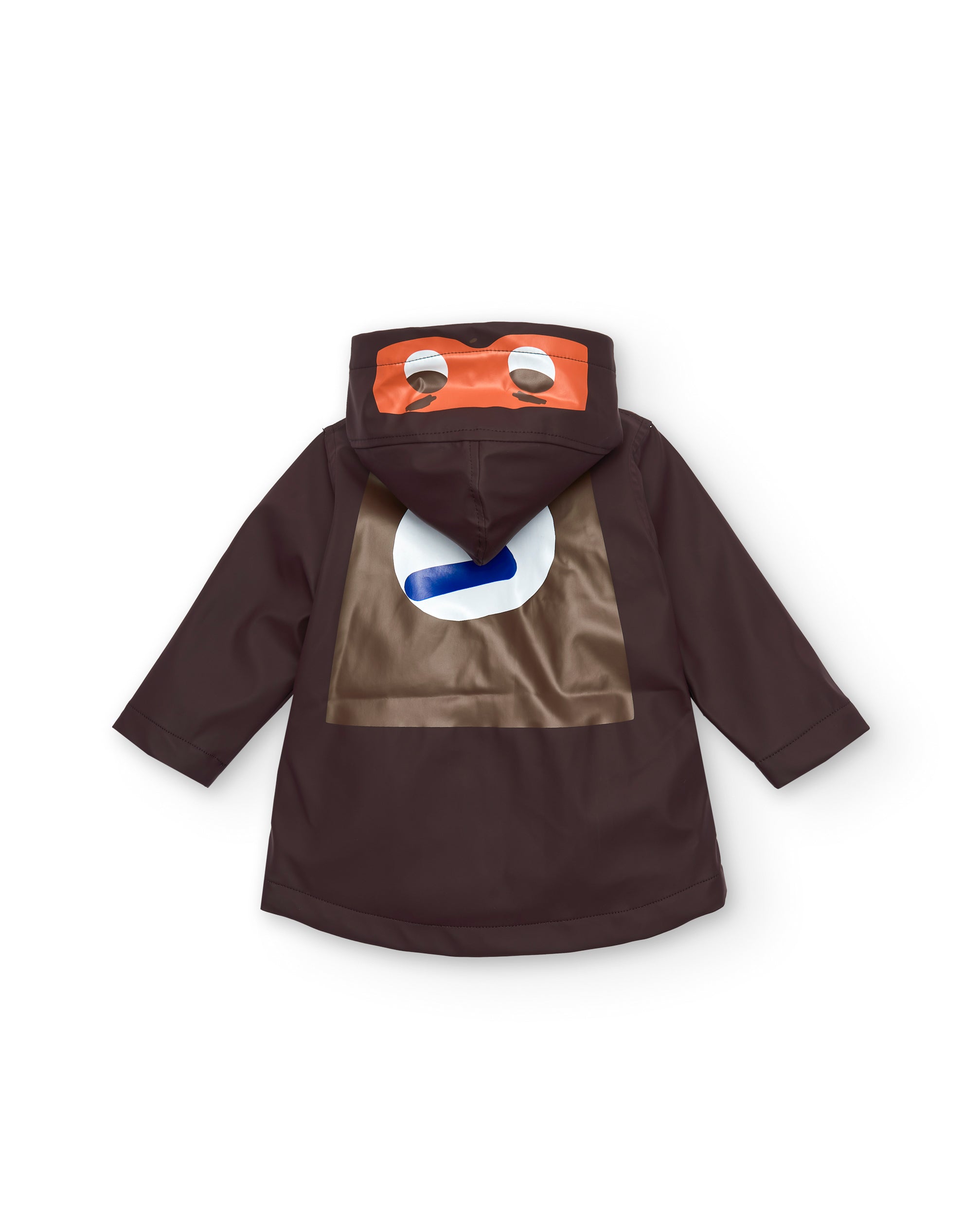Abrigo impermeable para niño en marrón con capucha y detalles