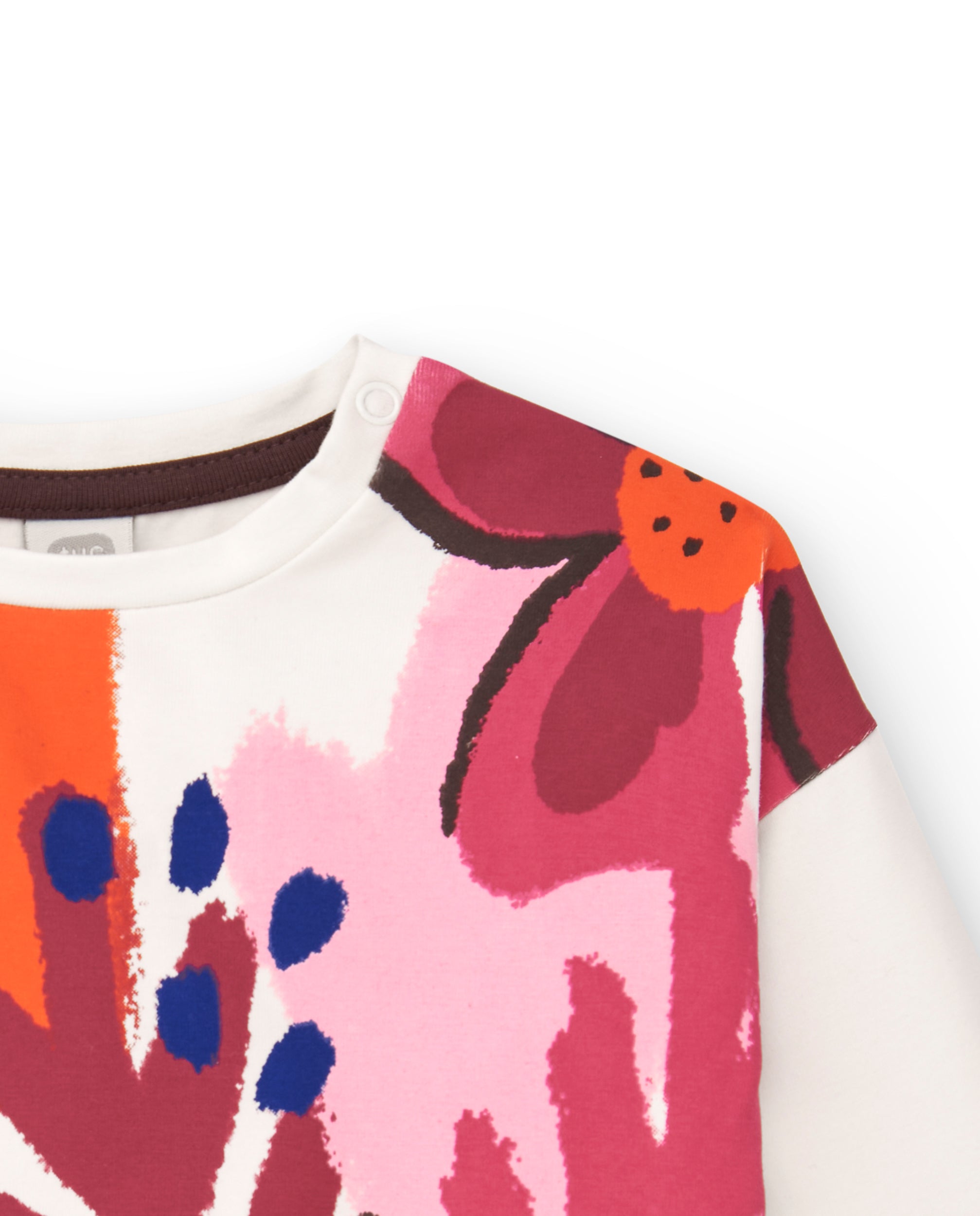 Camiseta de felpa para niña en color blanco con estampado