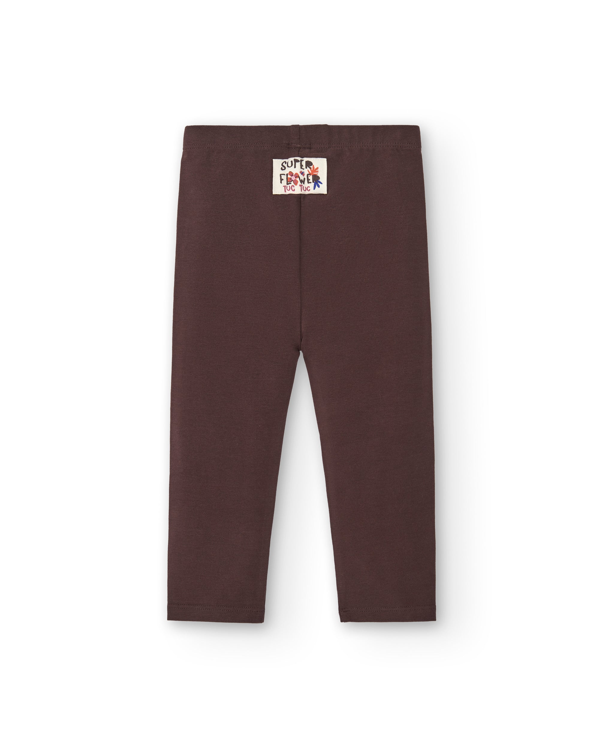 Mallas de felpa para niña en marrón con estampado floral