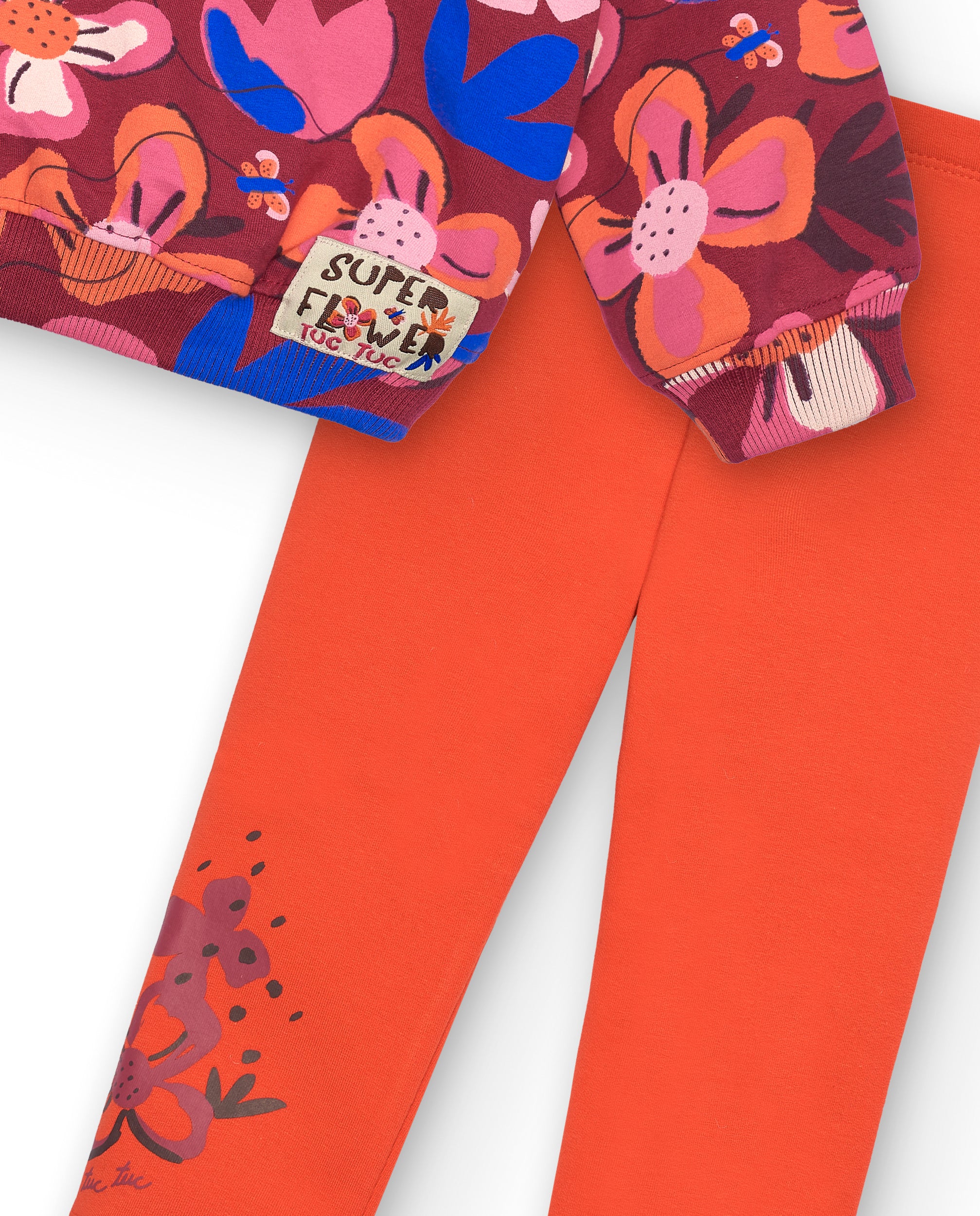 Conjunto de sudadera y leggings para niña en multicolor con