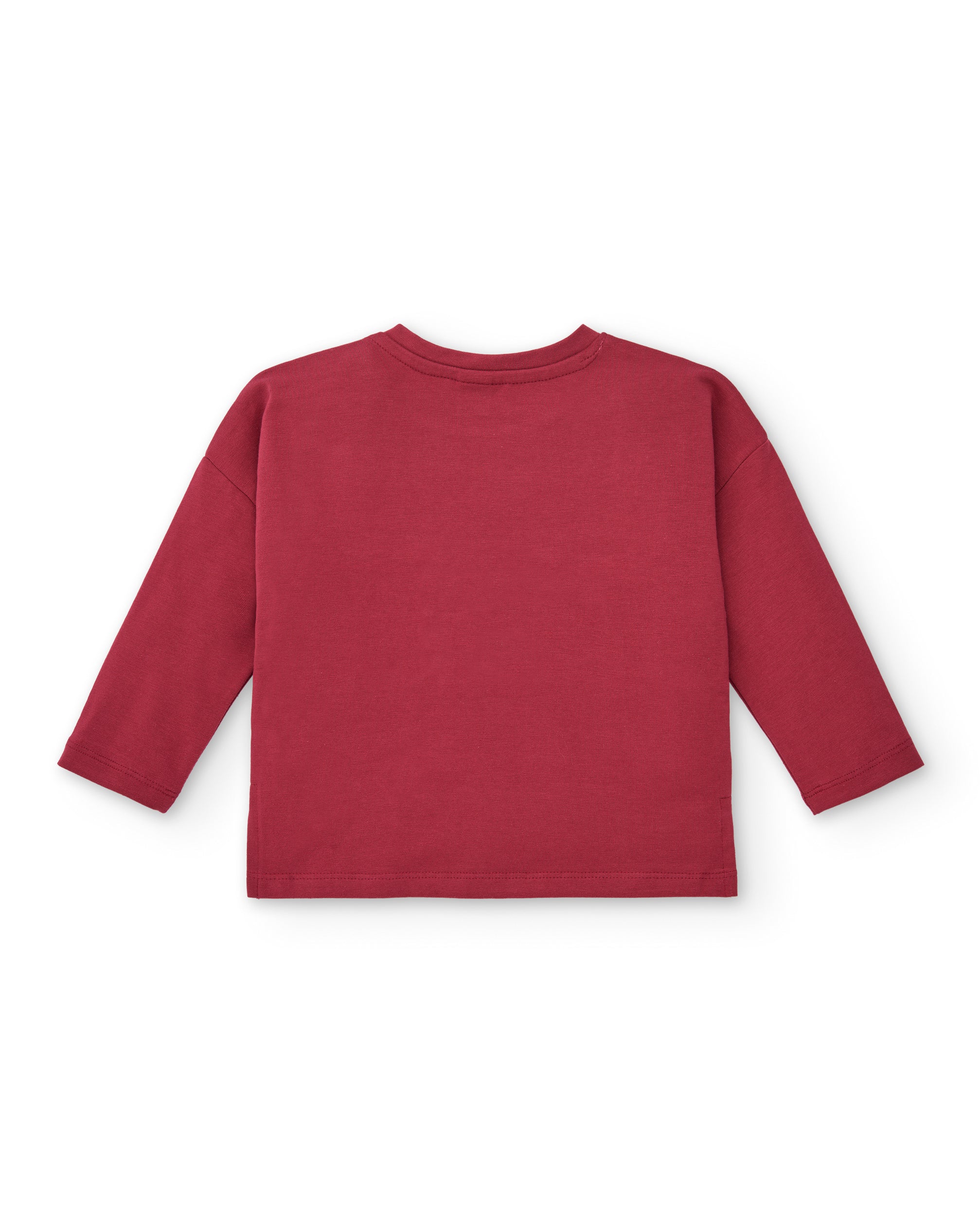 Camiseta para niña en rojo con estampado de superhéroe