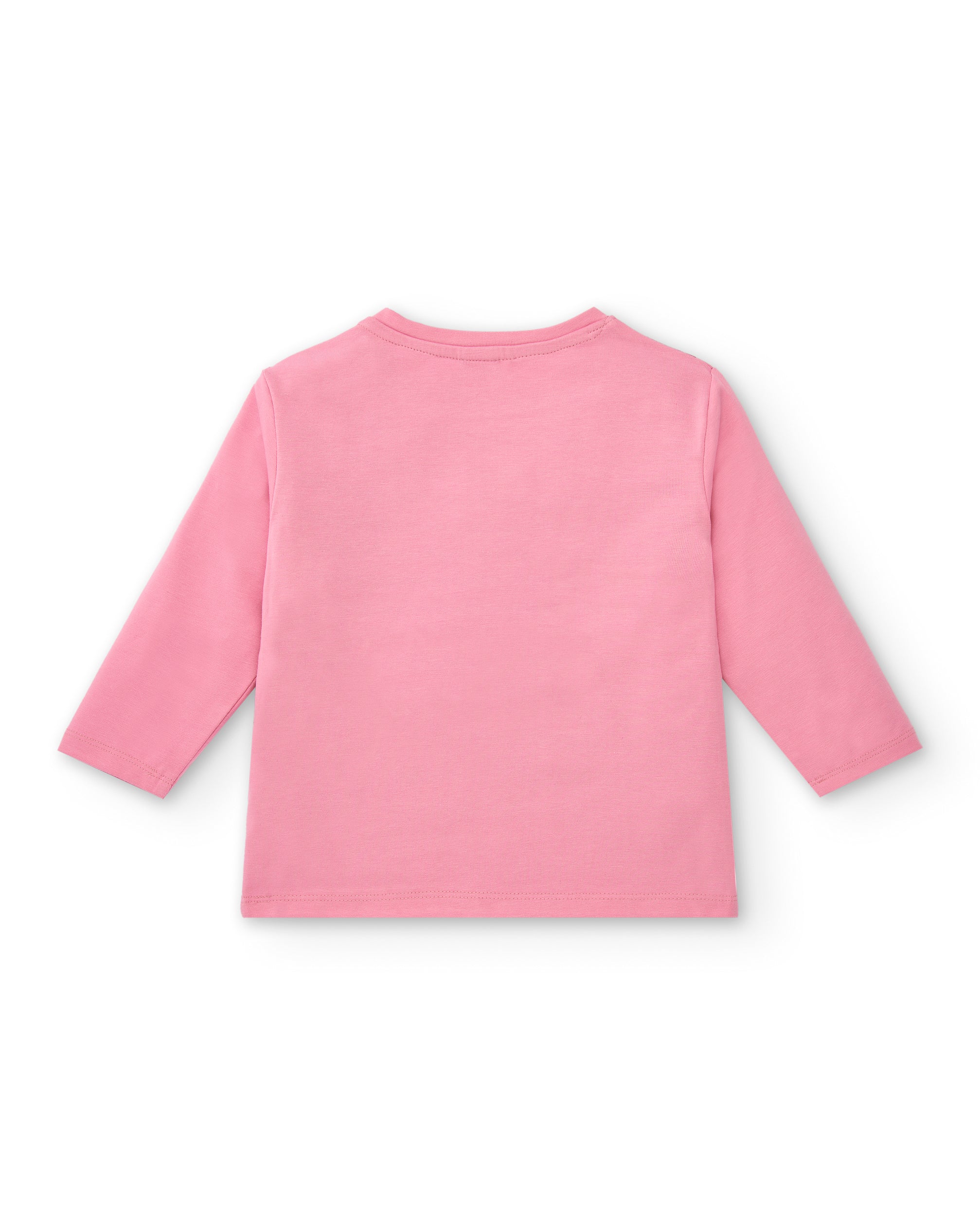 Camiseta para niña en rosa con estampado de superhéroe