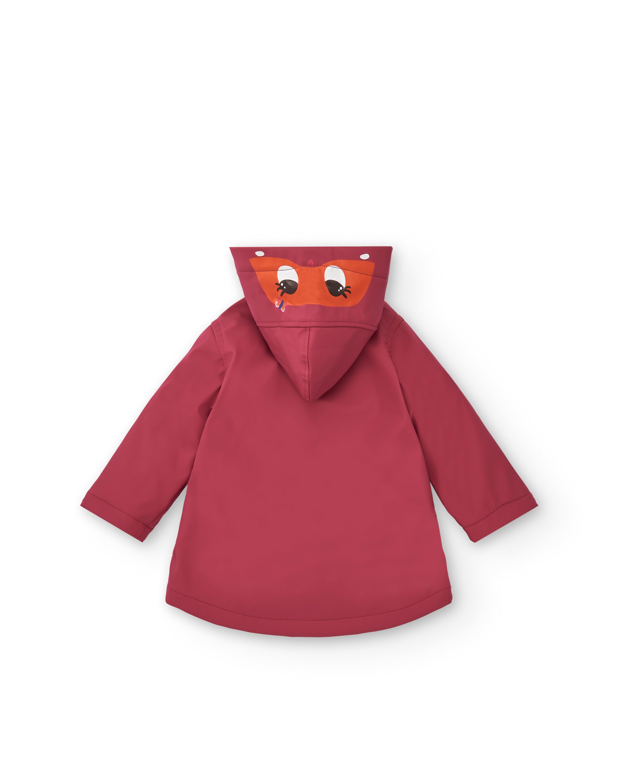 Chaqueta impermeable de niña en rojo con capucha y estampado