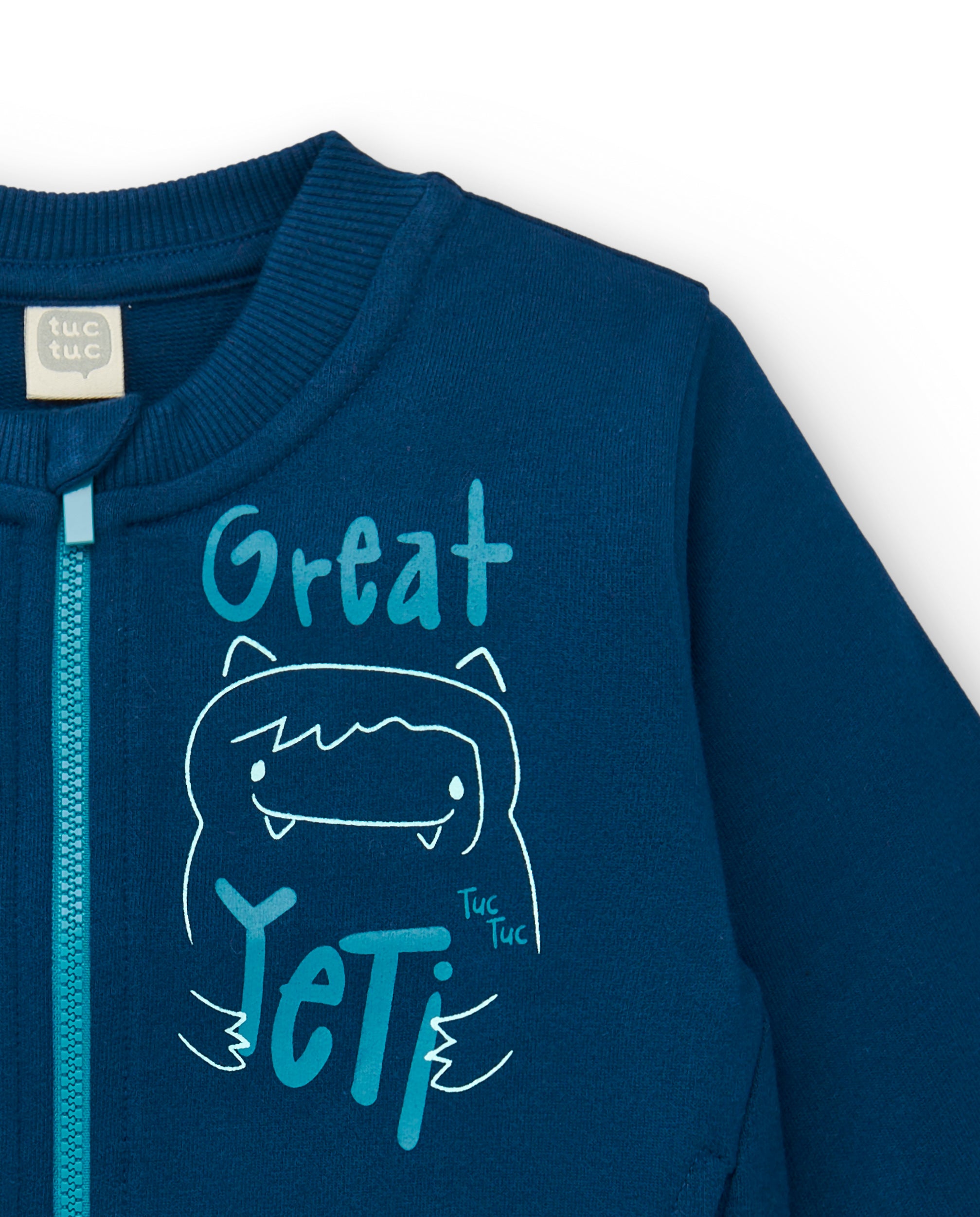 Chaqueta azul marino con estampado de Yeti para niño de la