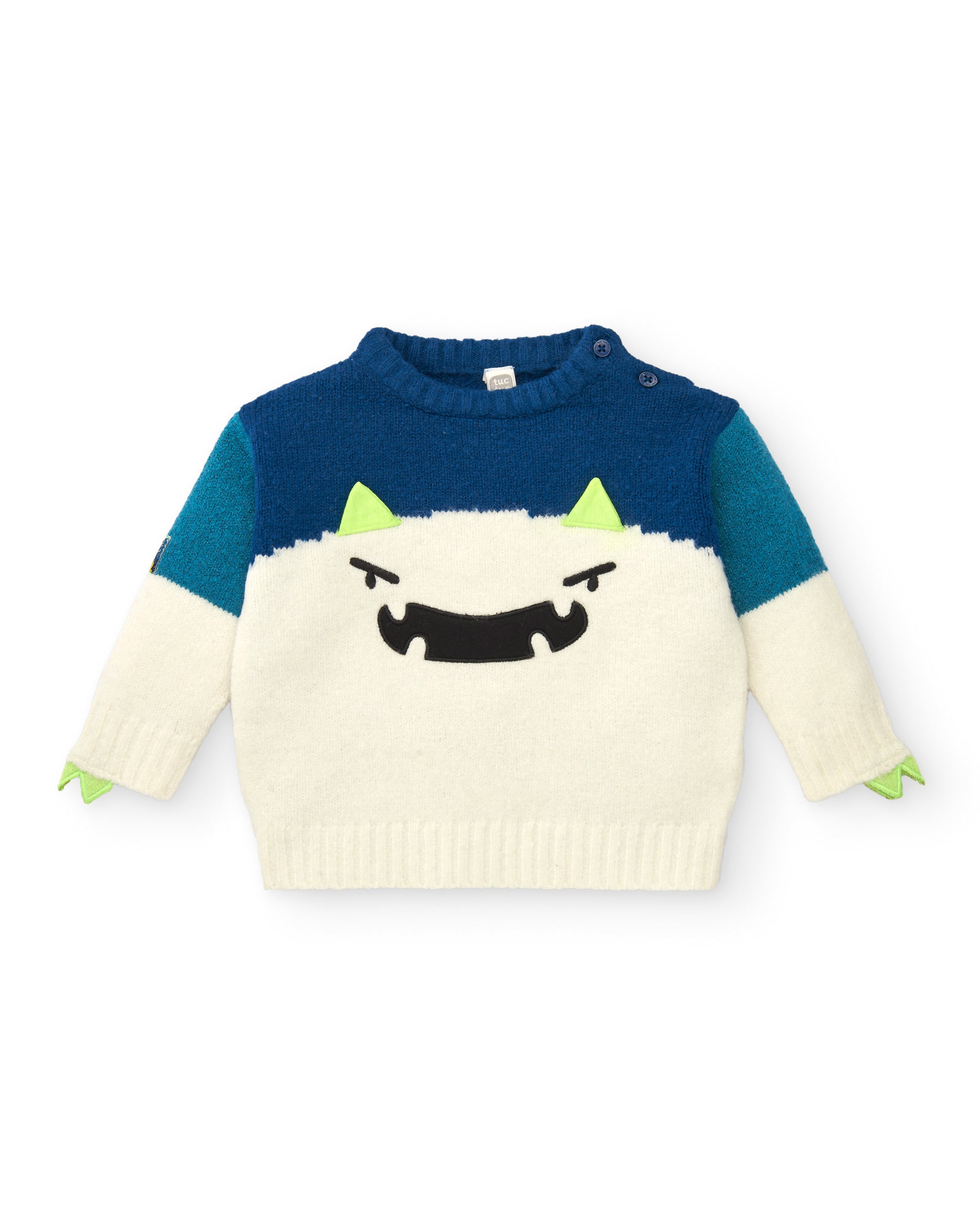 Jersey de monstruo en tonos azul y blanco para niño de la