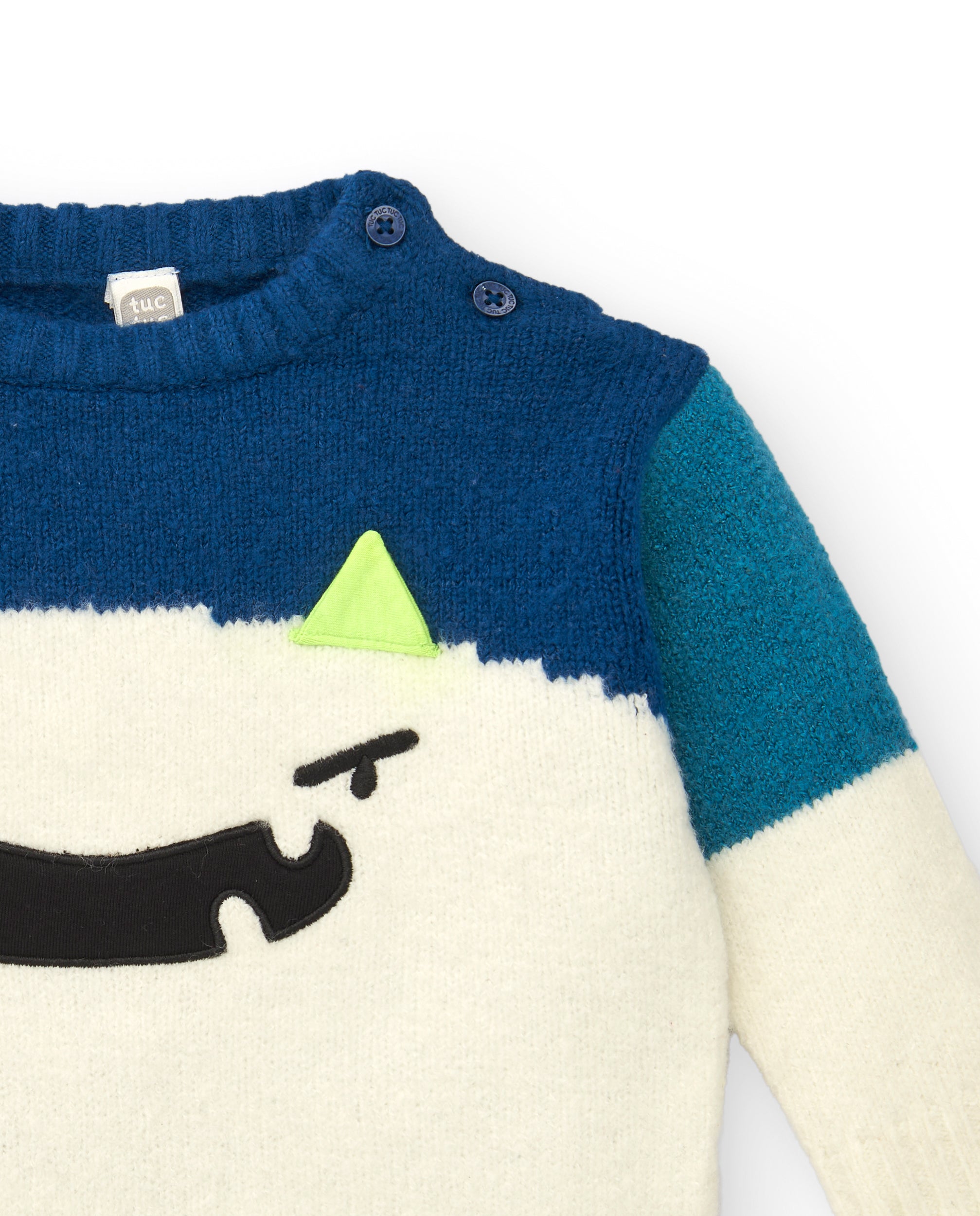 Jersey de monstruo en tonos azul y blanco para niño de la