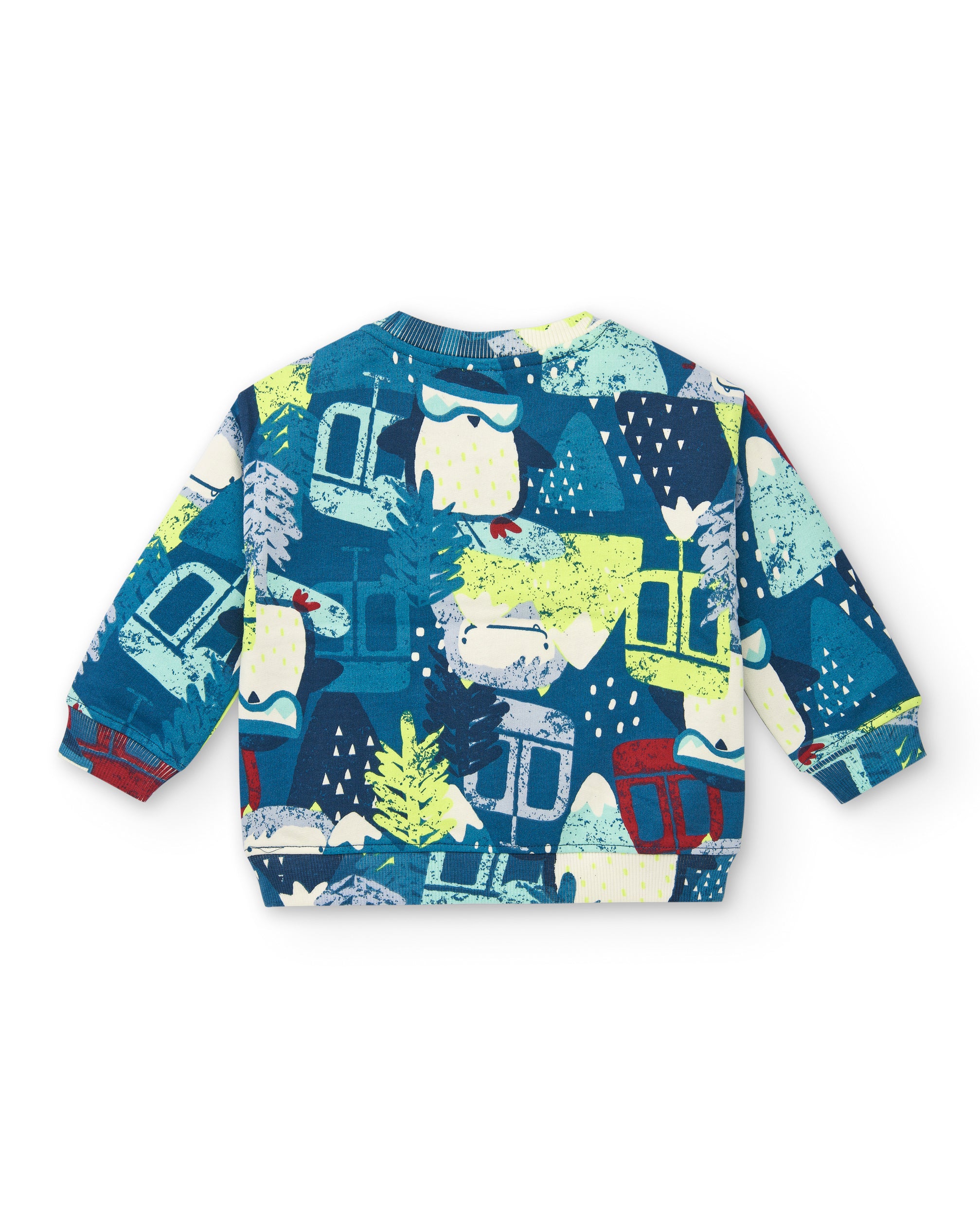 Jersey con estampado de montaña y animales para niño de la
