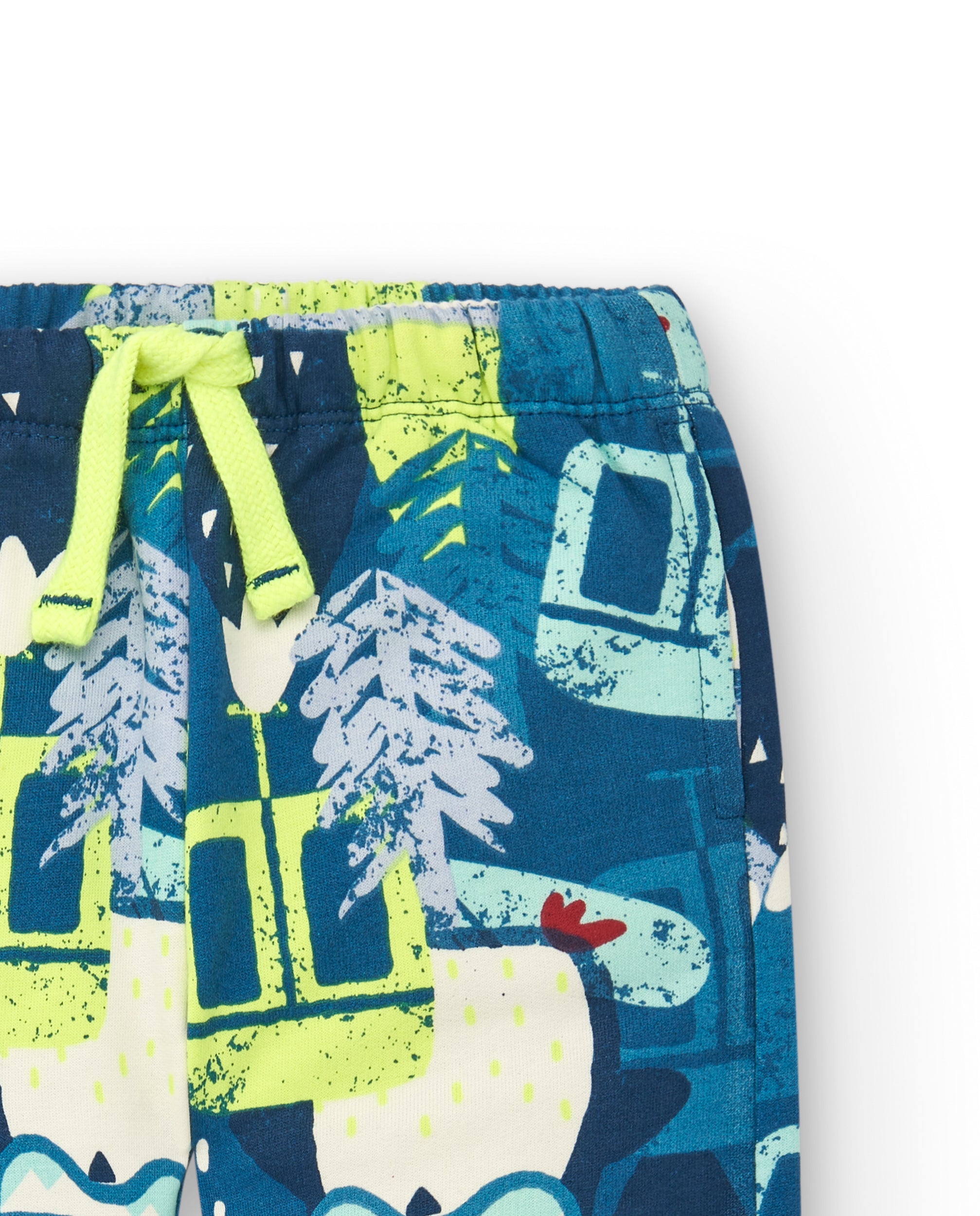 Pantalón estampado de montaña y animales para niño de la