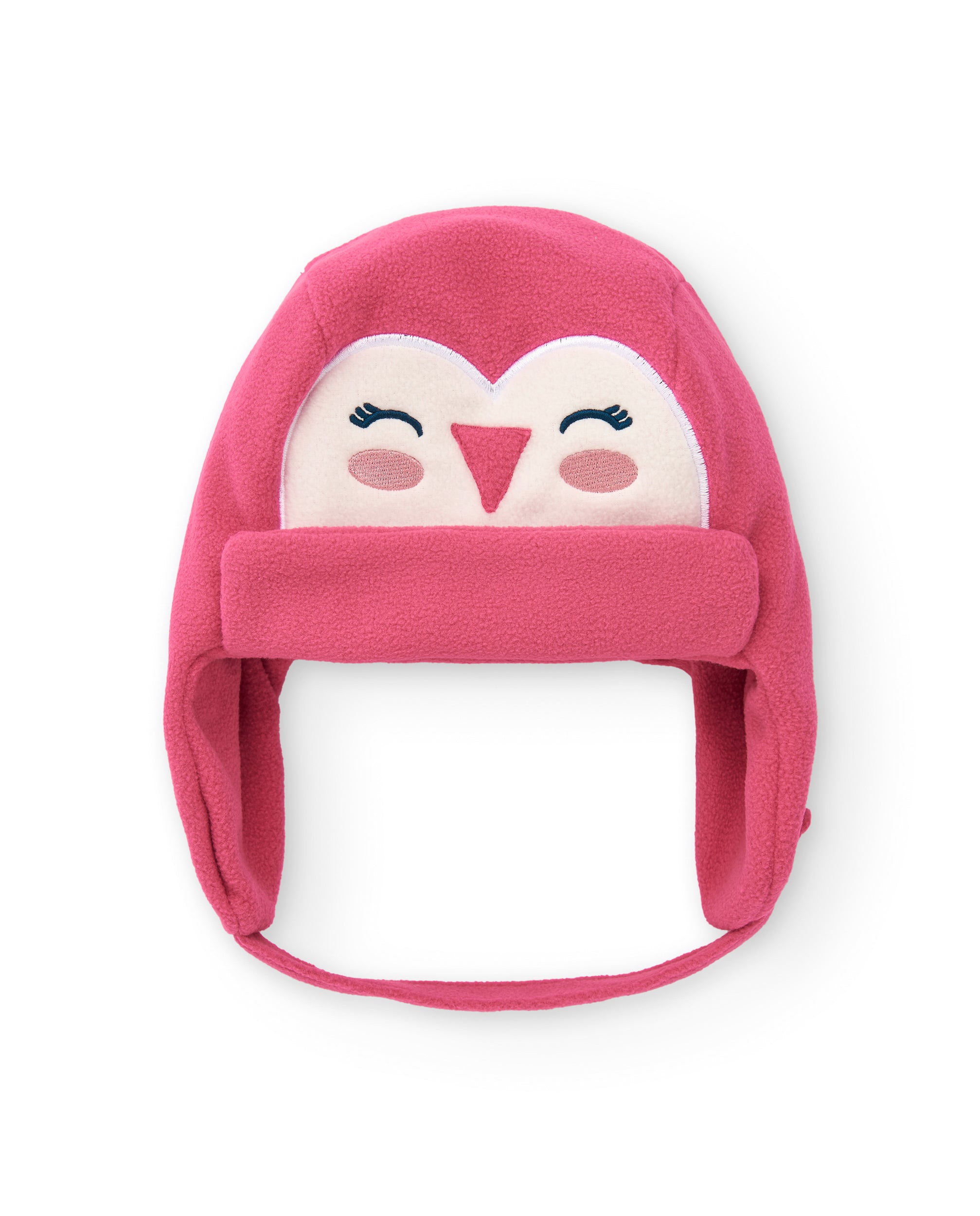 Gorro rosa con diseño de pajarito para niña de la colección