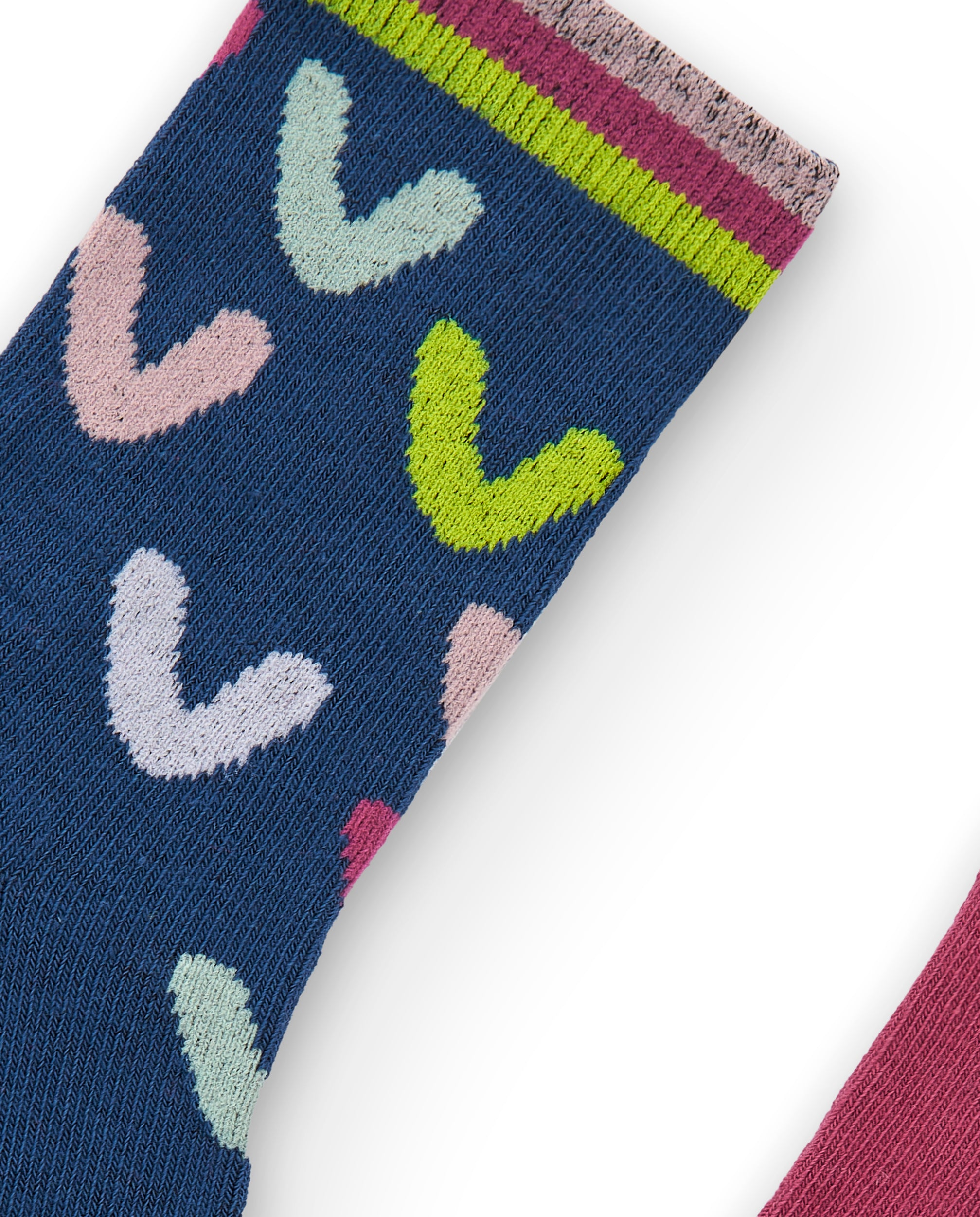 Pack de calcetines estampados con corazones y pajarito para