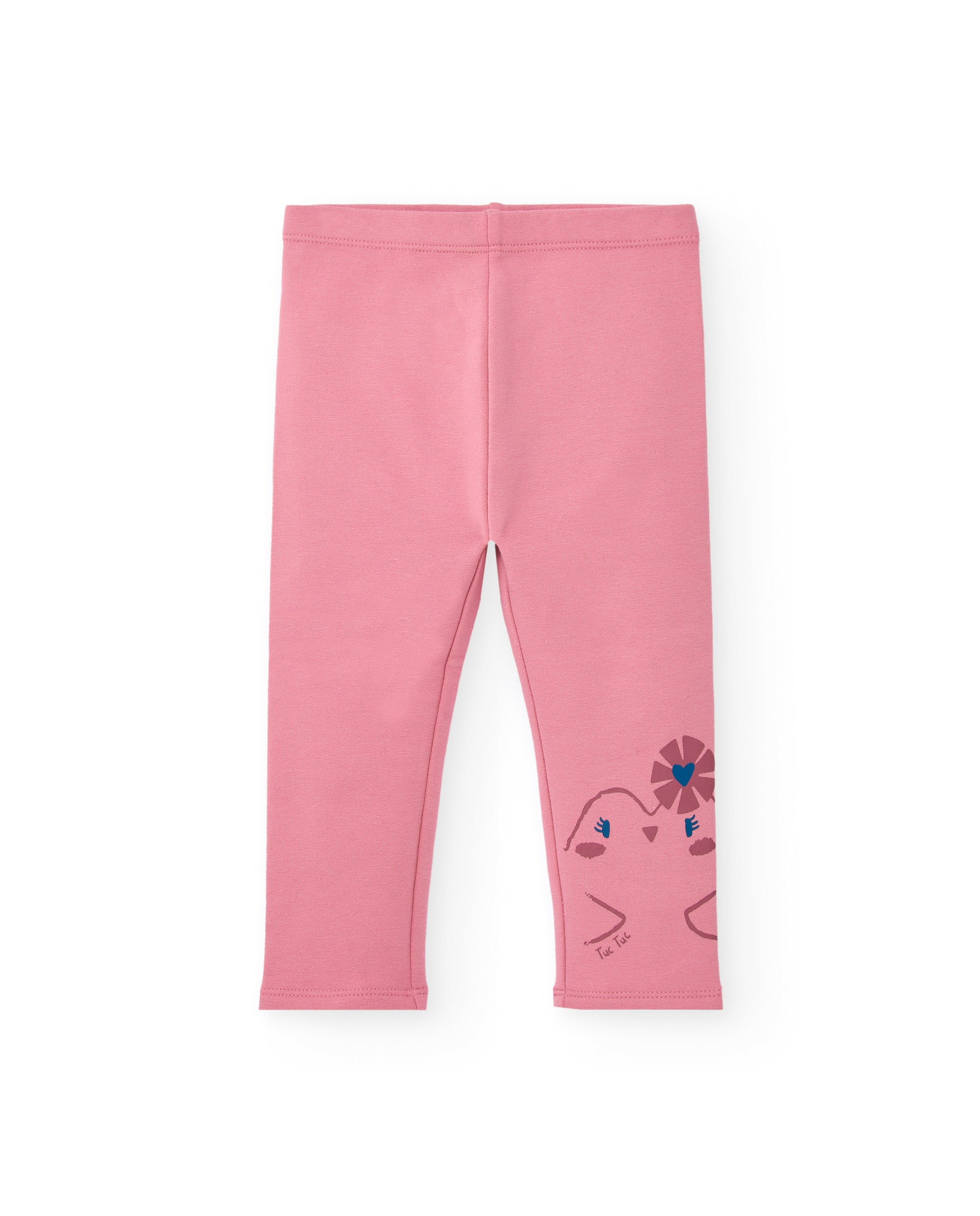 Leggings rosa con estampado de pajarito para niña de la