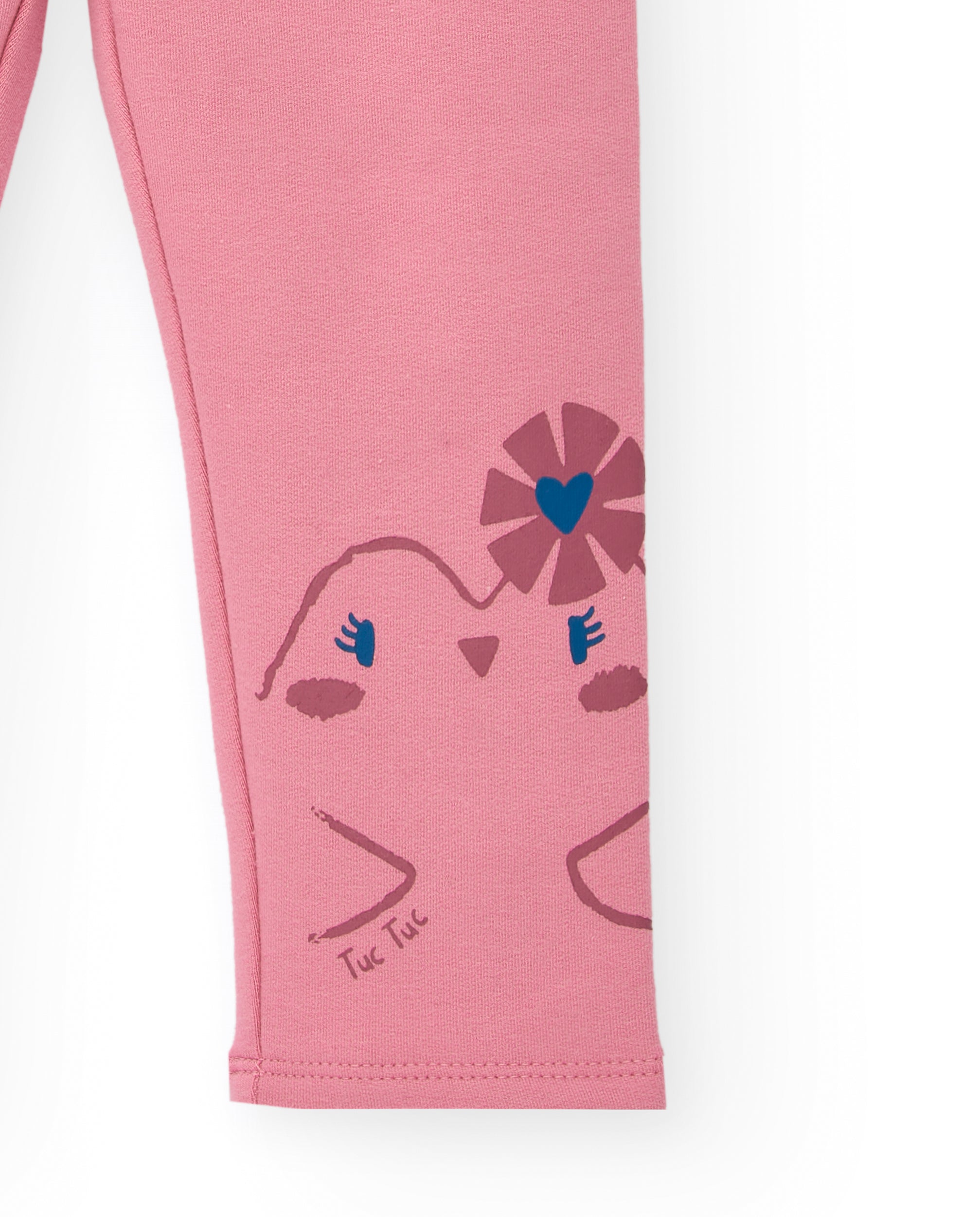 Leggings rosa con estampado de pajarito para niña de la