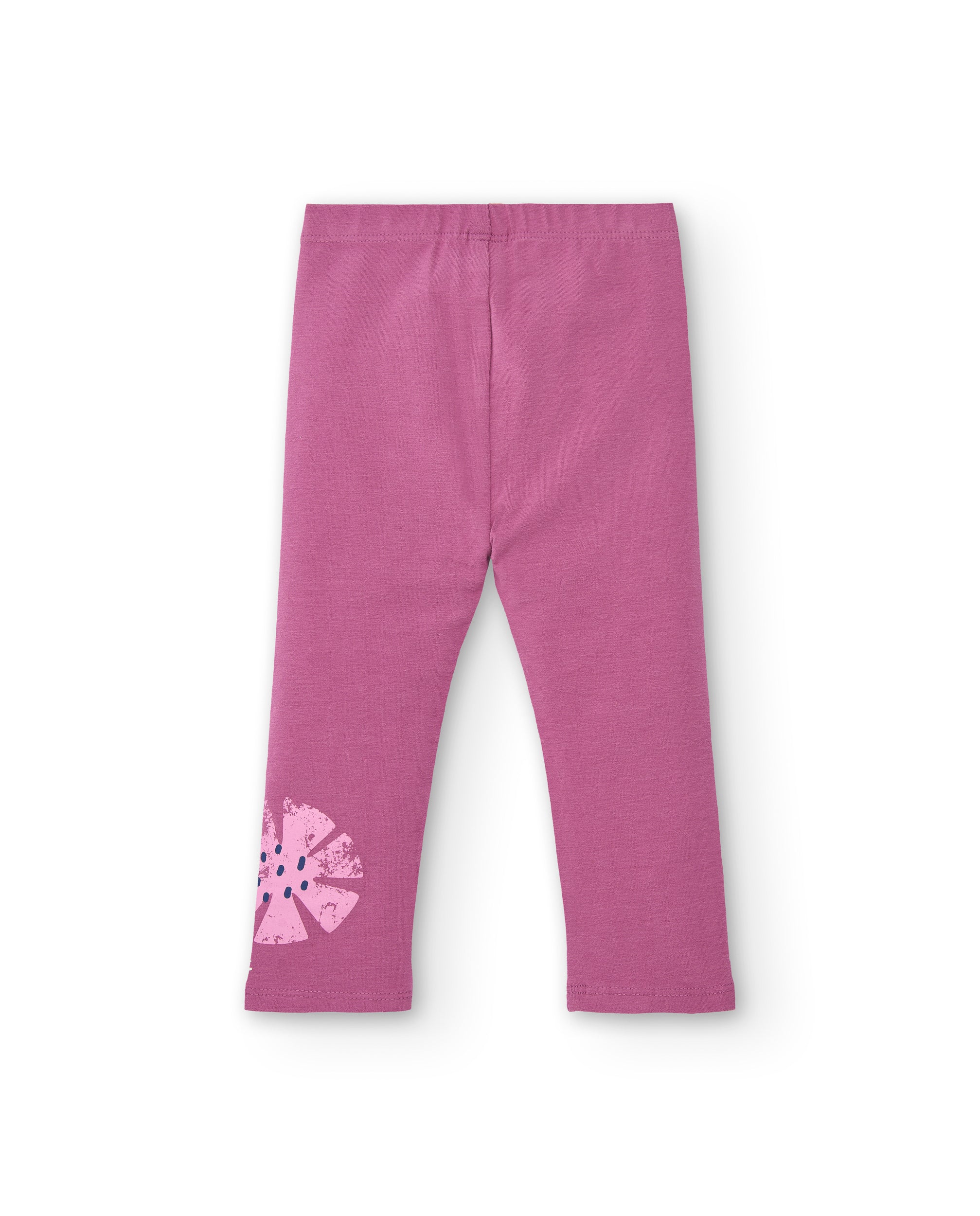 Leggings rosa con detalle de copo de nieve y corazones para