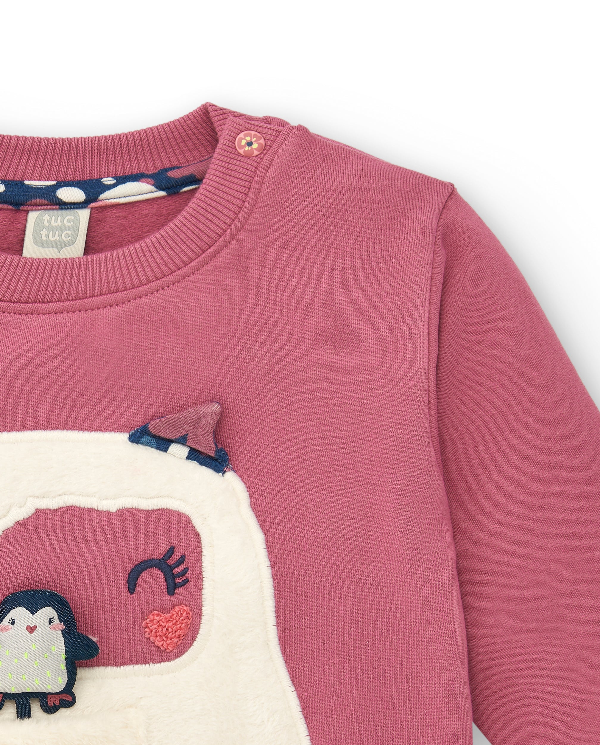 Sudadera rosa con diseño de oso polar para niña de la colección