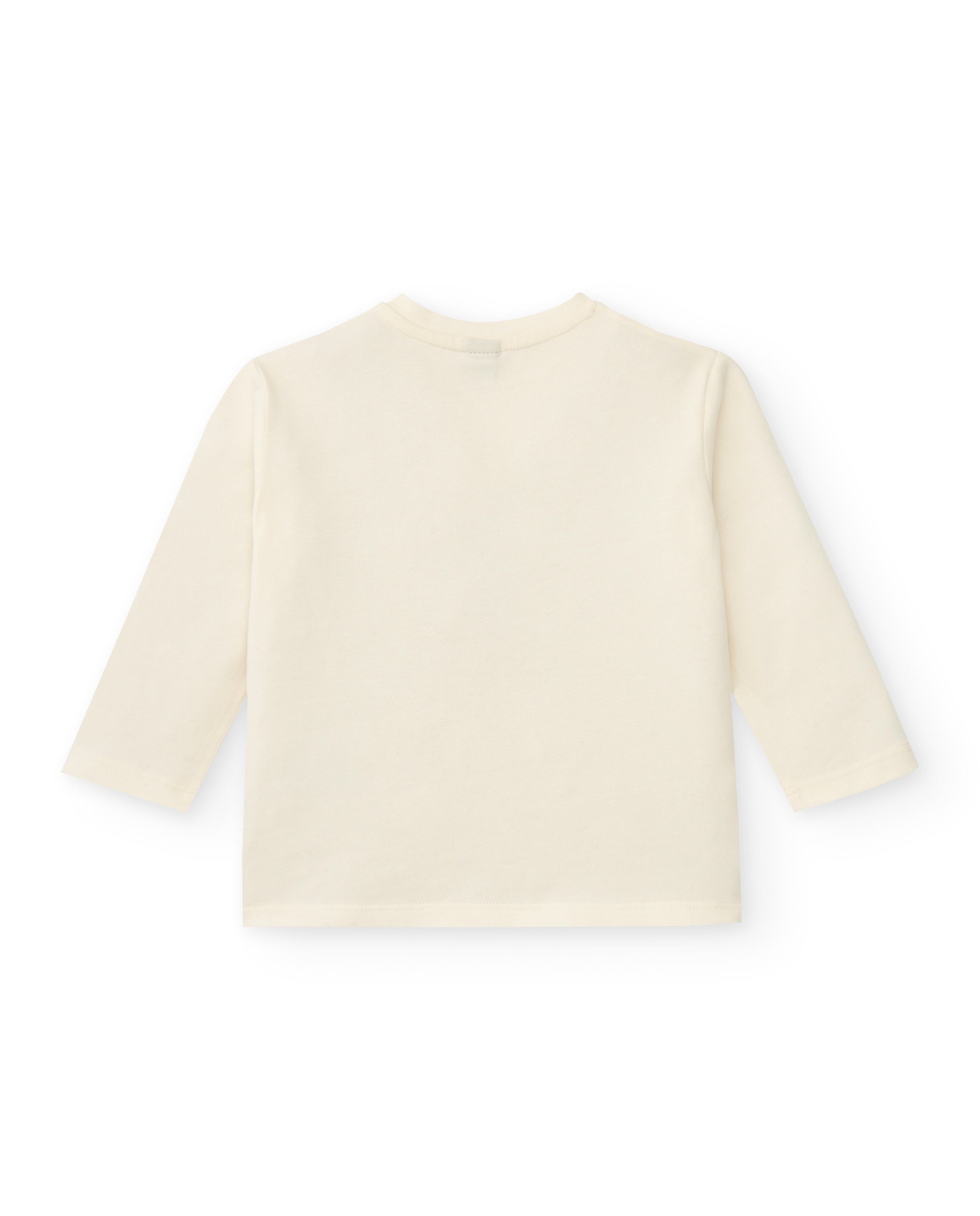 Camiseta de manga larga en color crema con estampado de casa