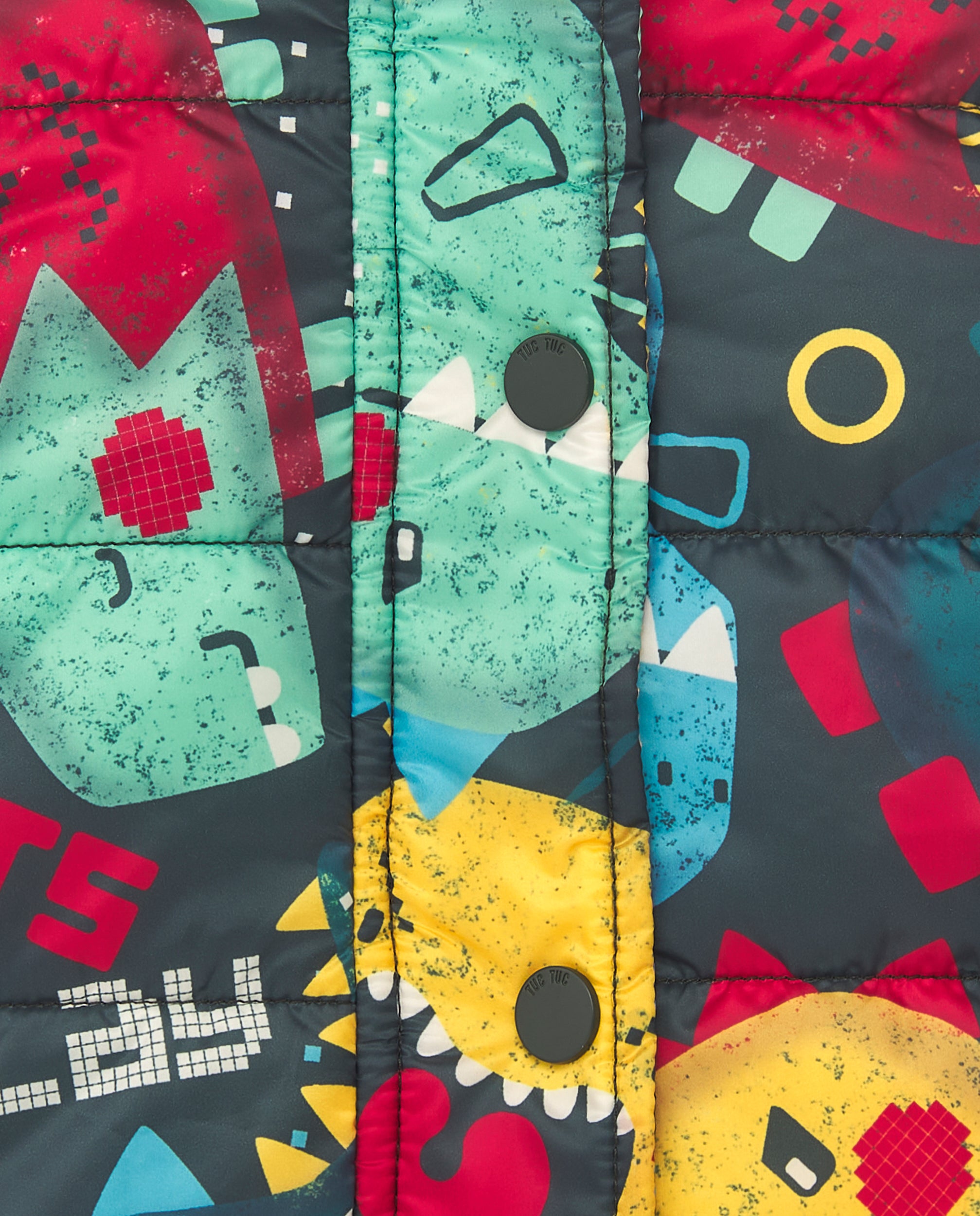 Chaleco acolchado para niño con estampado de dinosaurios