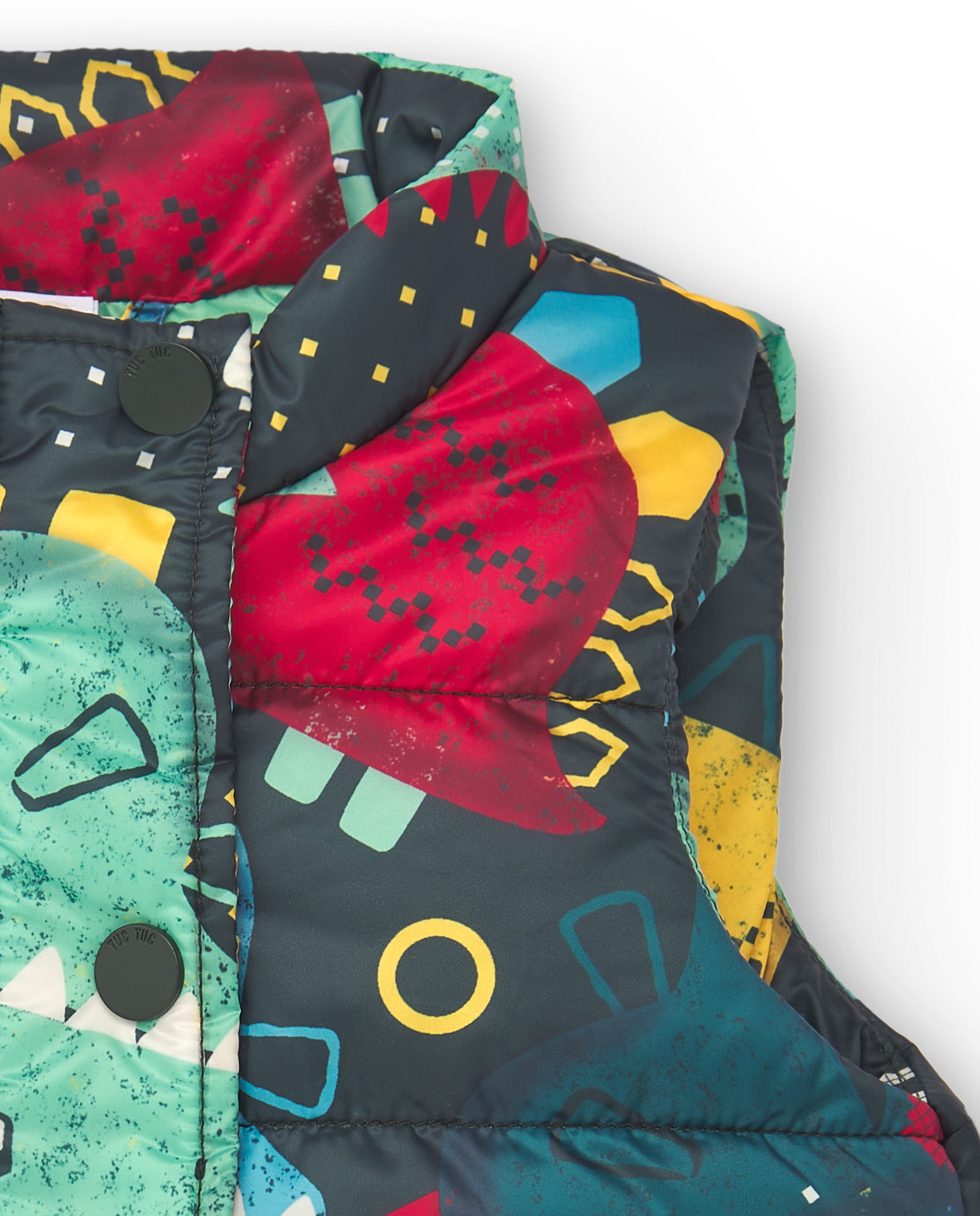 Chaleco acolchado para niño con estampado de dinosaurios
