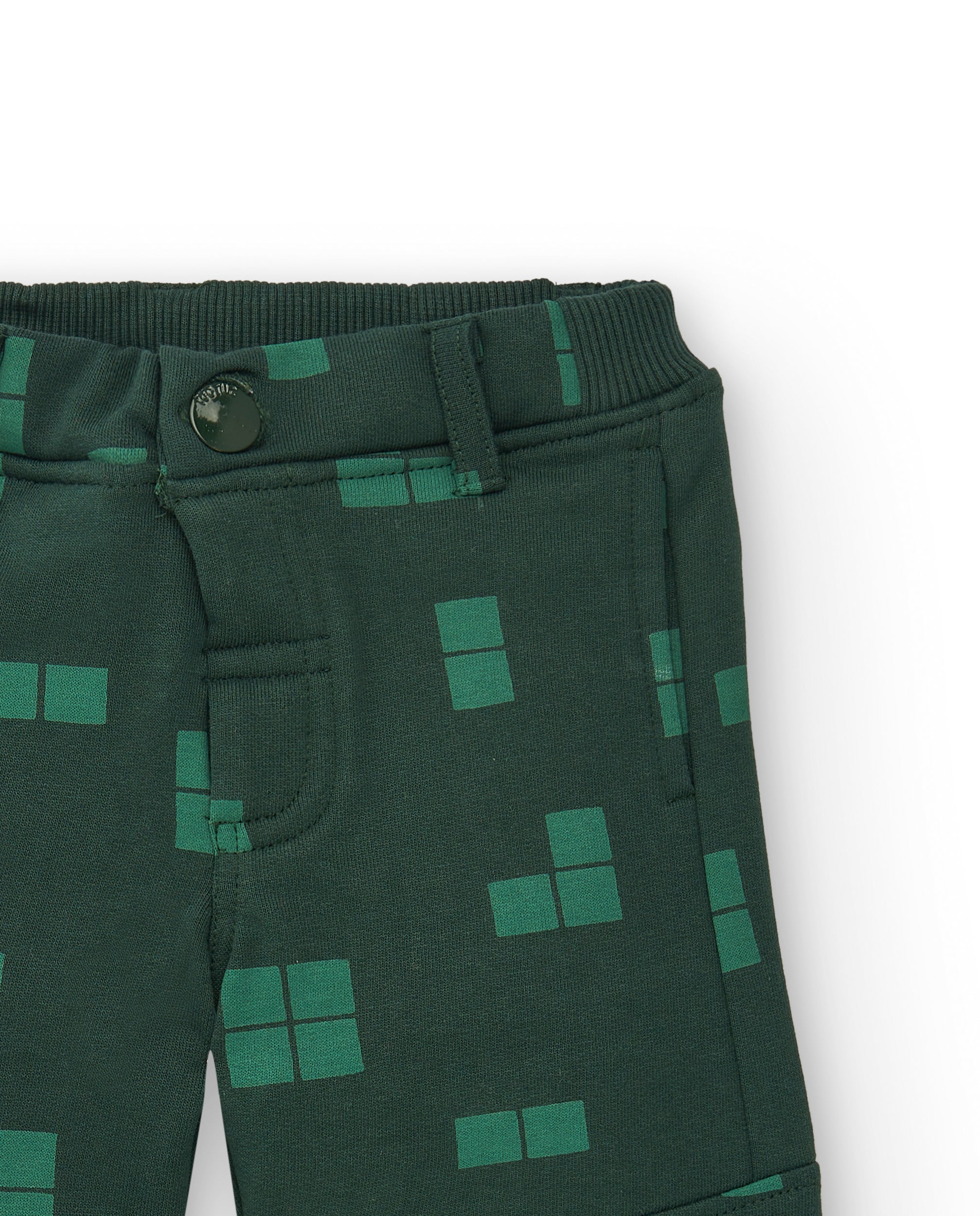 Pantalones para niño con estampado de píxeles en tonos verdes