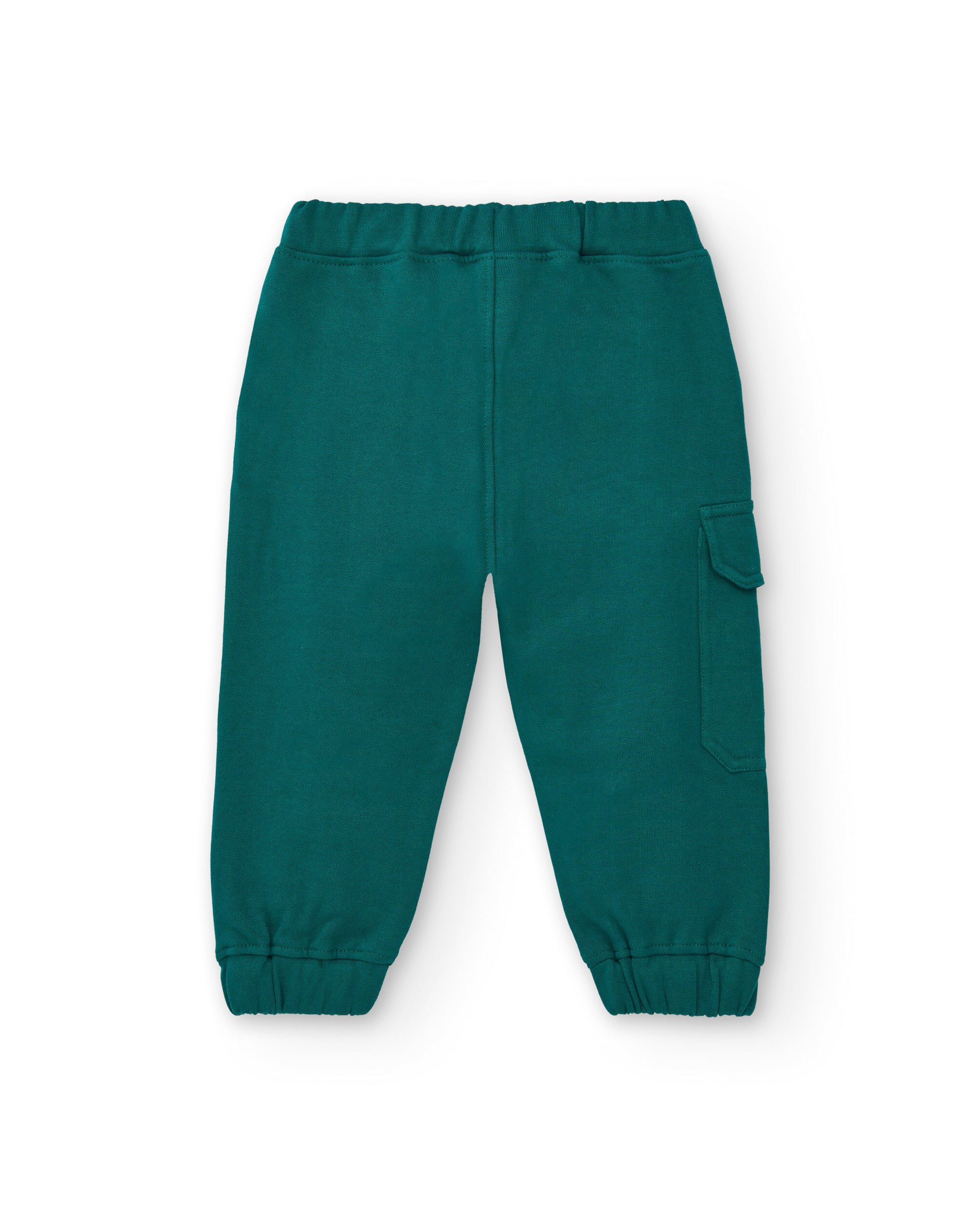 Pantalones jogger para niño en verde con bolsillo lateral