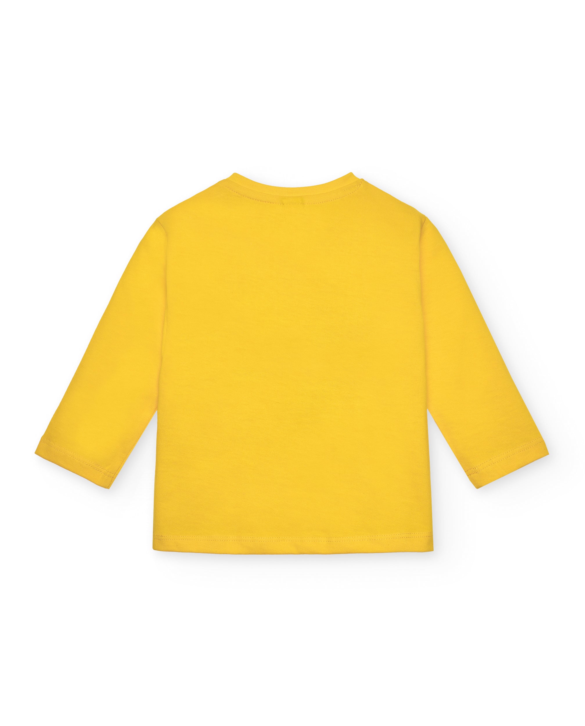 Camiseta de manga larga para niño en amarillo con estampado