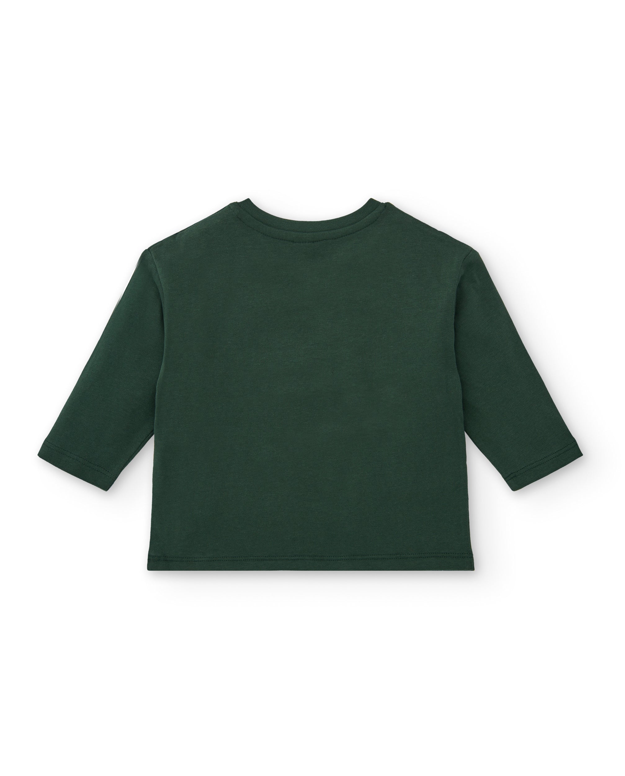 Camiseta de manga larga para niño en verde con diseño de