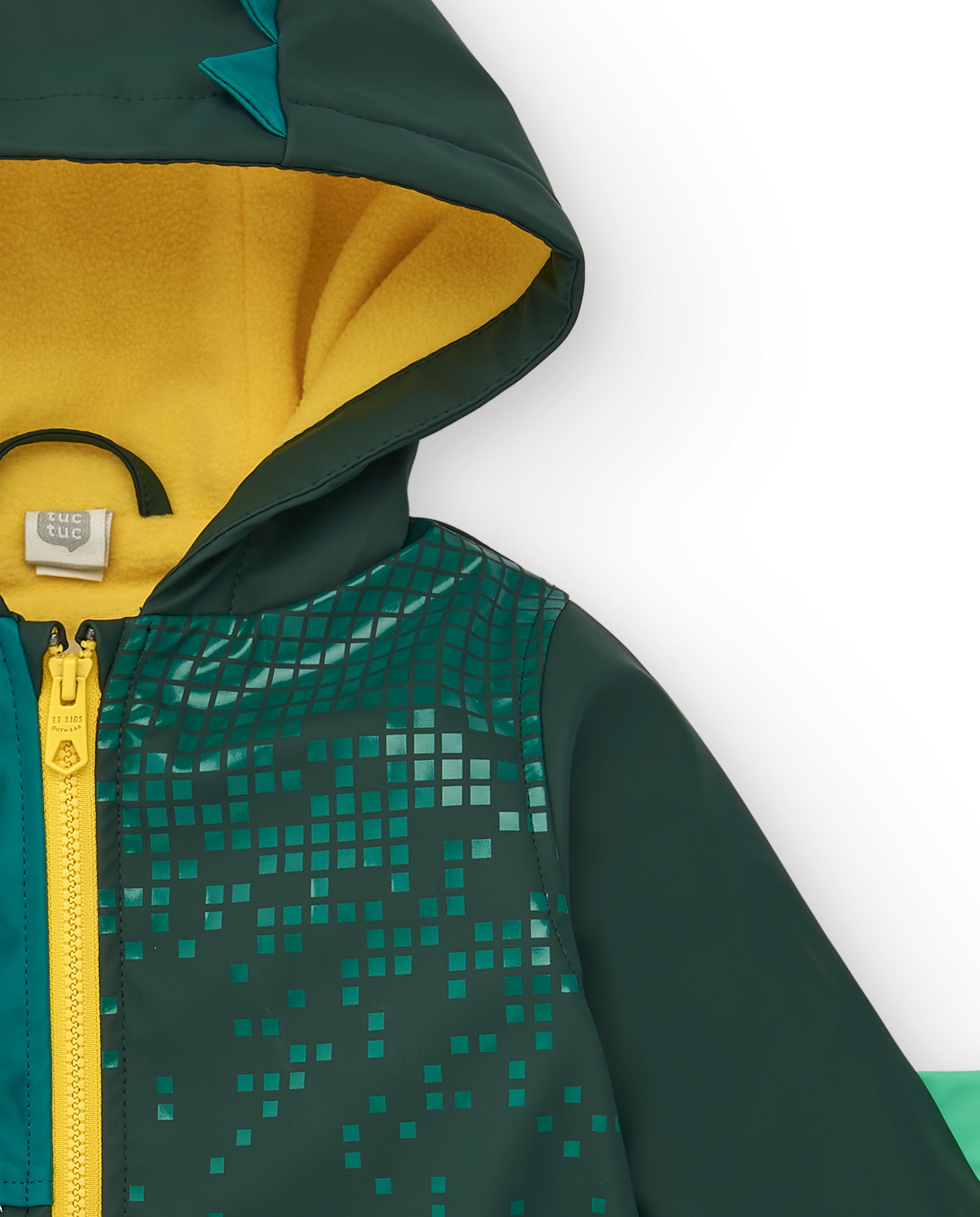 Chaqueta impermeable para niño con capucha y diseño de