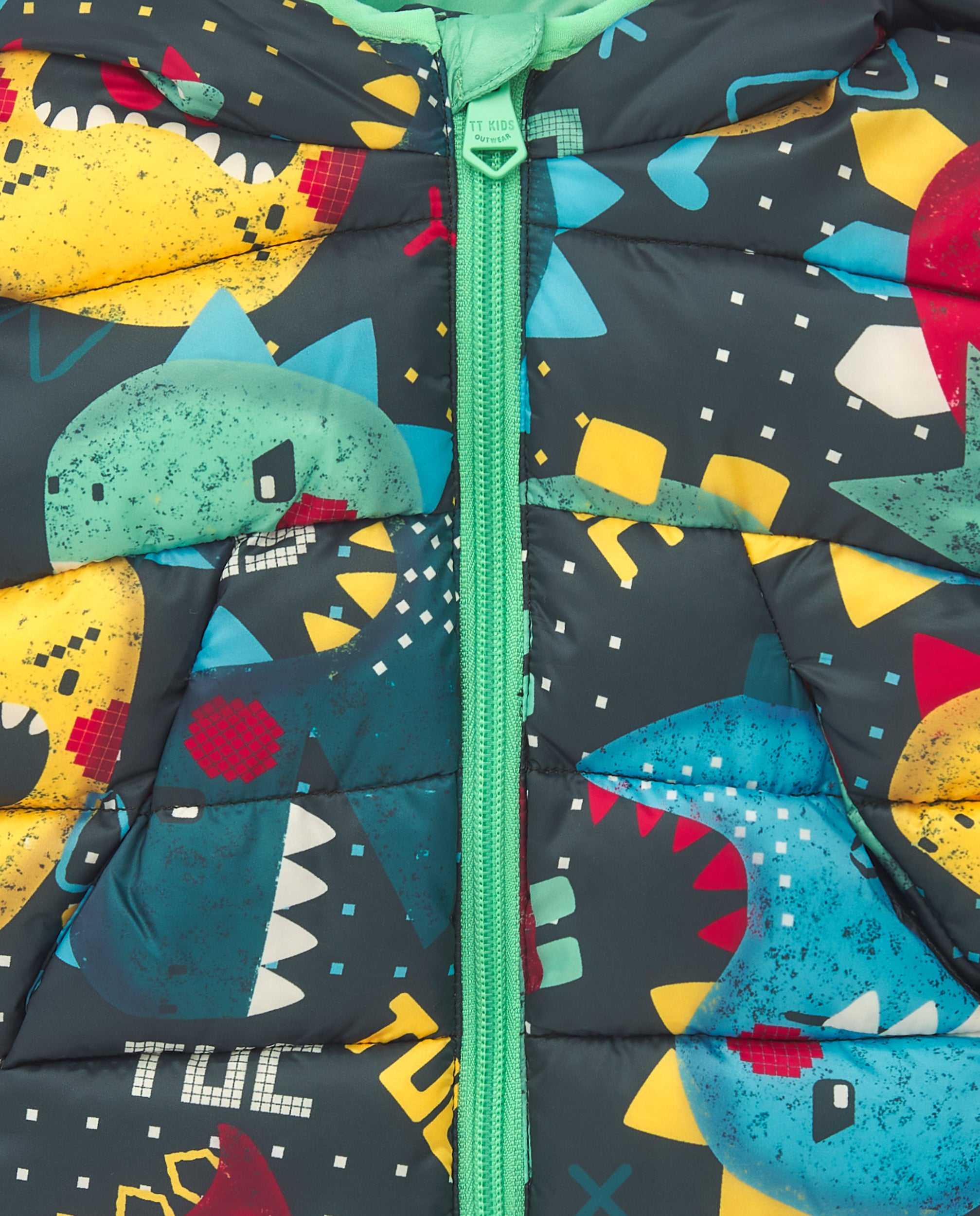 Chaqueta acolchada para niño con estampado de dinosaurios
