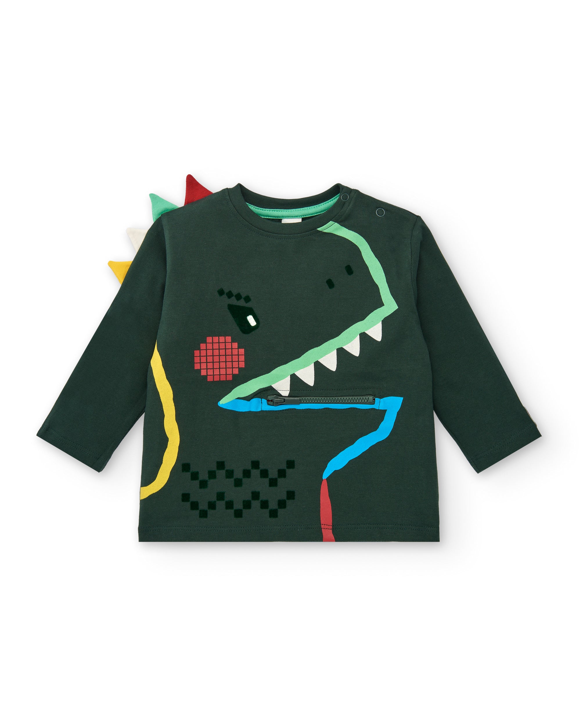 Camiseta de manga larga para niño con diseño de dinosaurio y