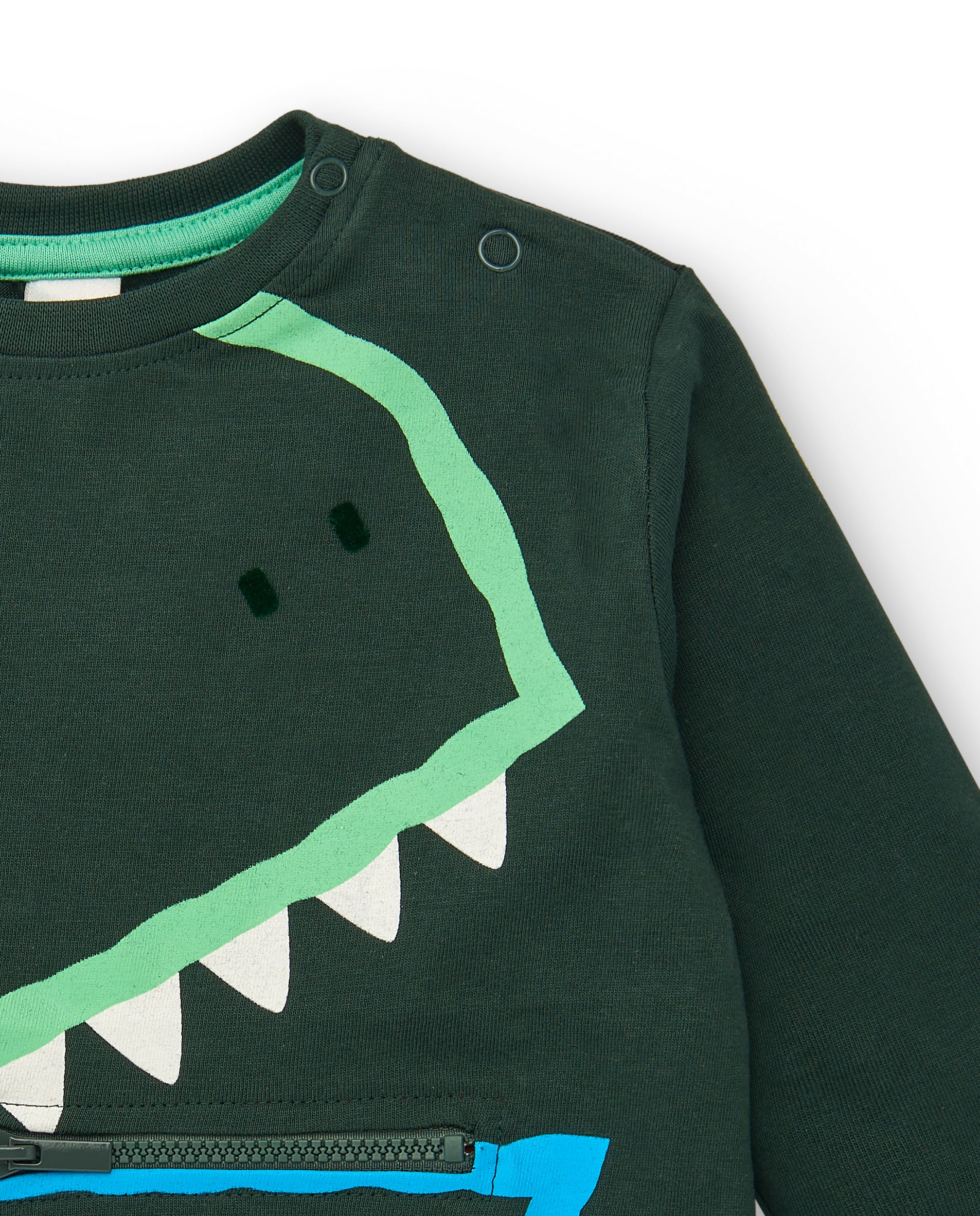 Camiseta de manga larga para niño con diseño de dinosaurio y