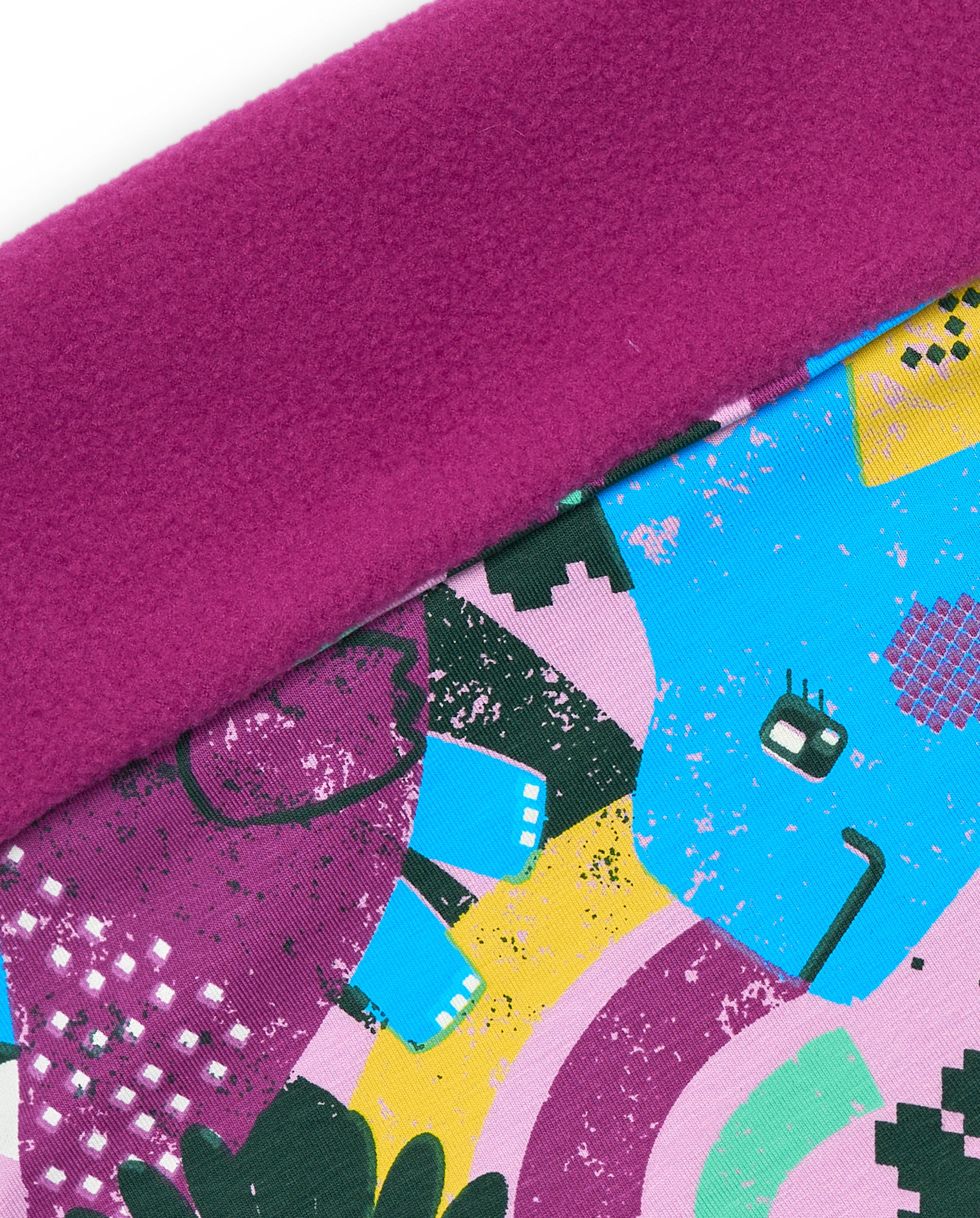 Bandana para niña con estampado de dinosaurios y forro fucsia