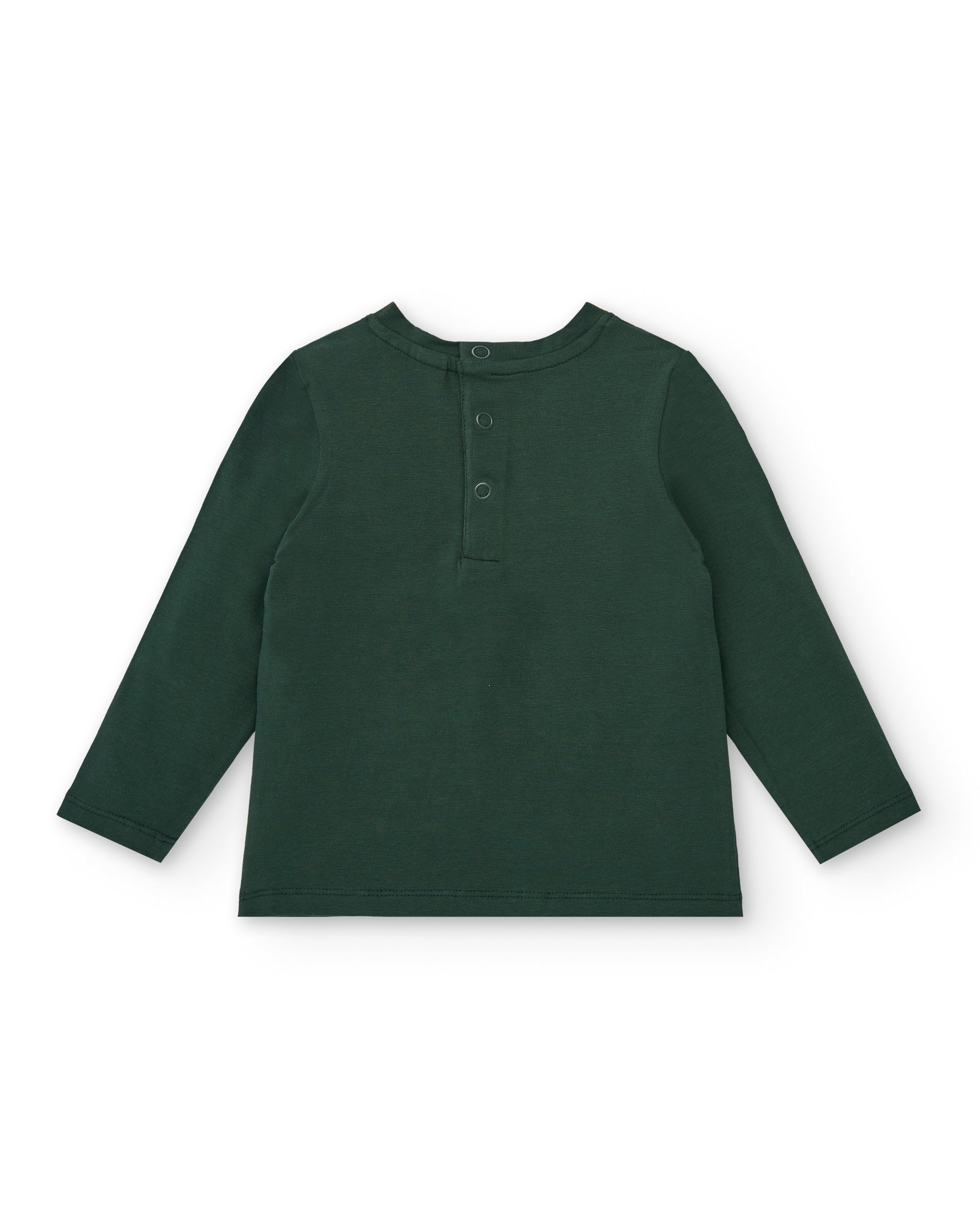 Camiseta de manga larga para niña en color verde con estampado