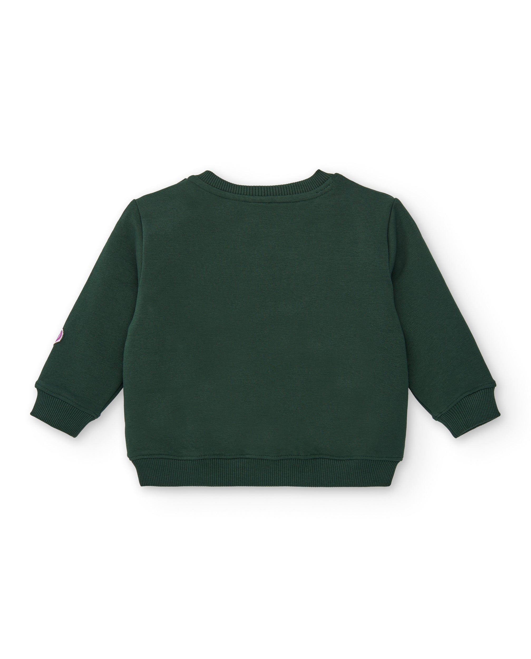 Sudadera verde con corazón de lentejuelas para niña colección