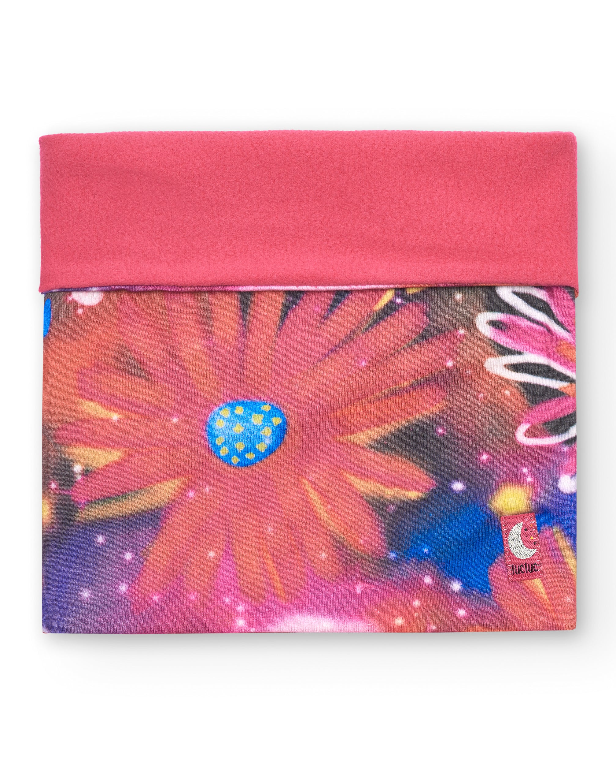 Bandana para niña en rosa con estampado floral colección Cosmic