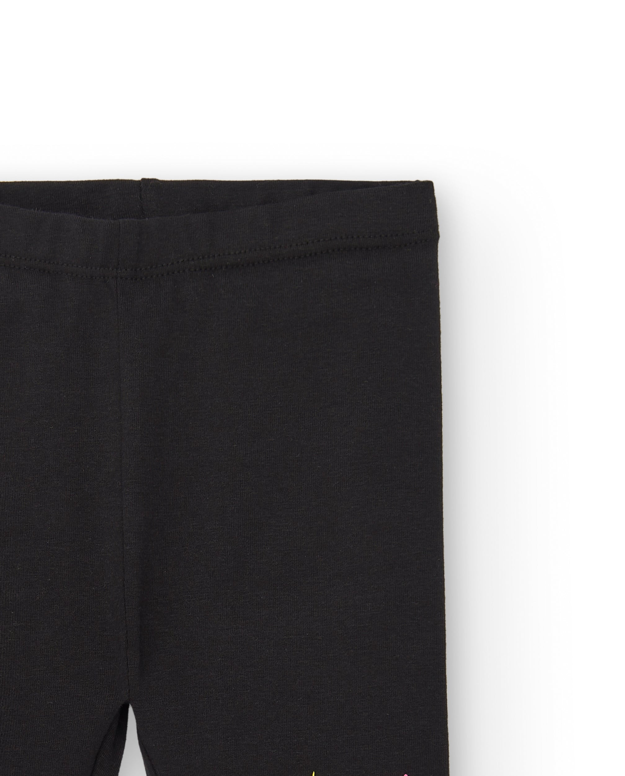 Leggings de punto para niña en negro con estampado de estrellas