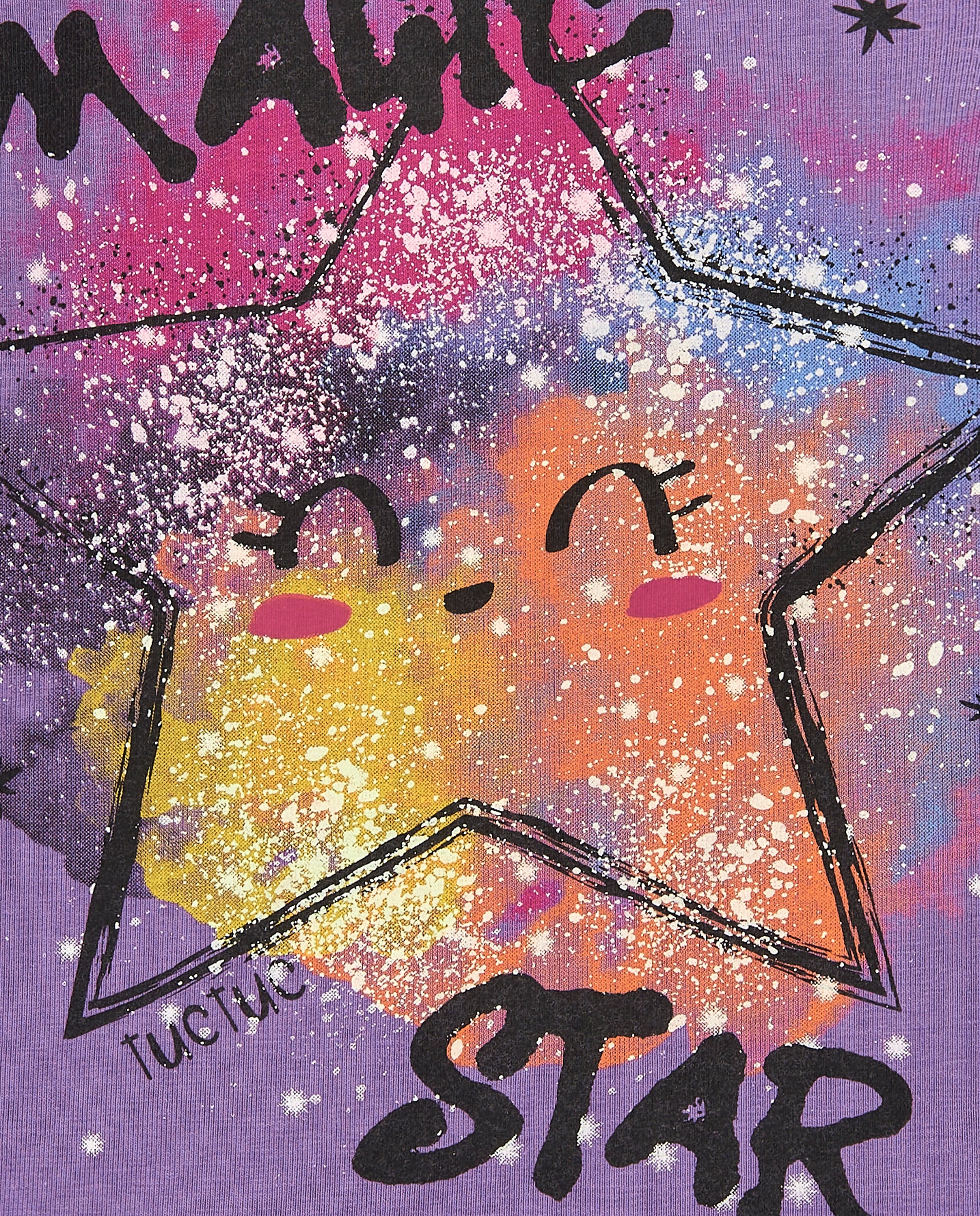 Camiseta para niña en color lila con diseño de estrella mágica