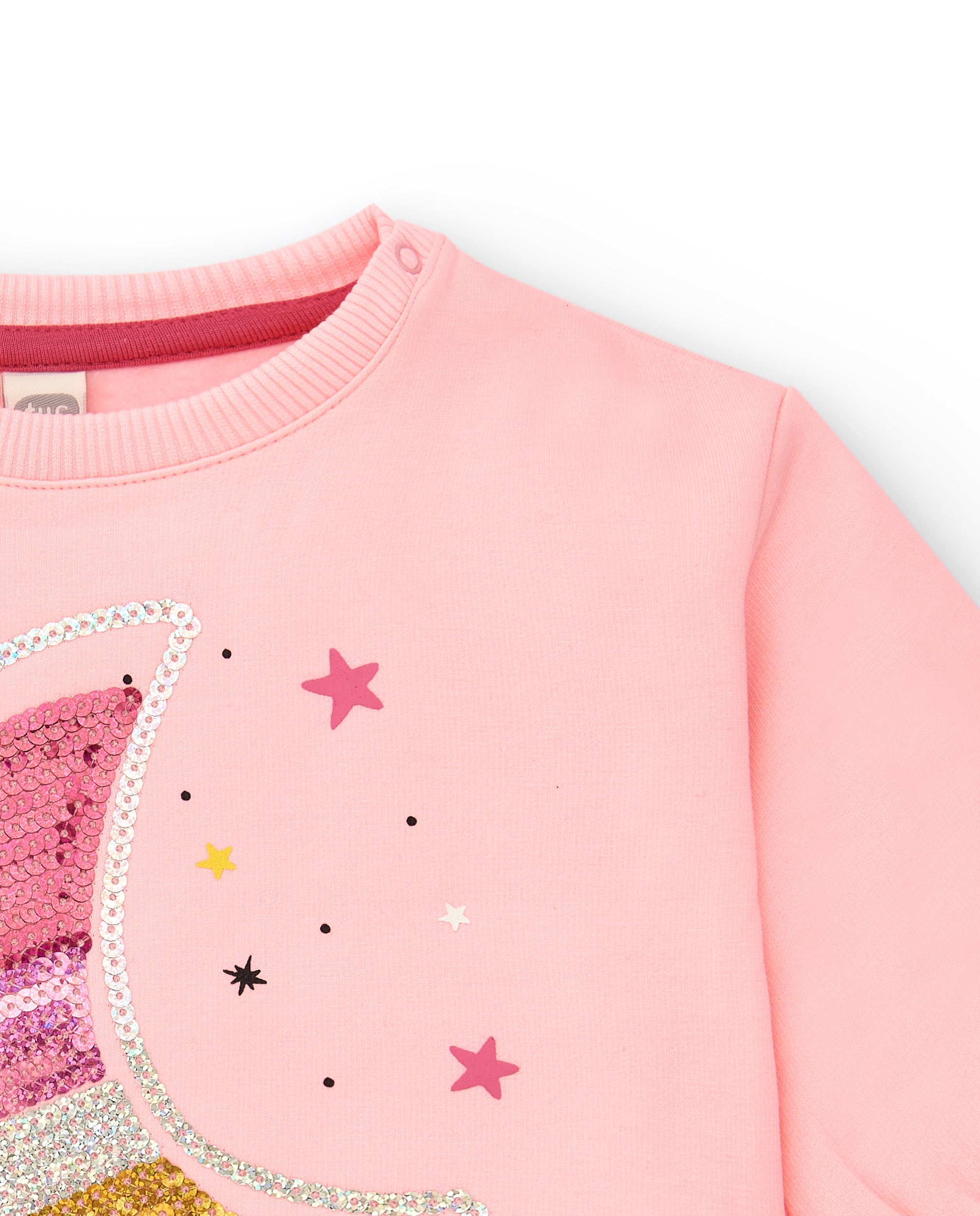 Sudadera para niña en color rosa con diseño de luna de