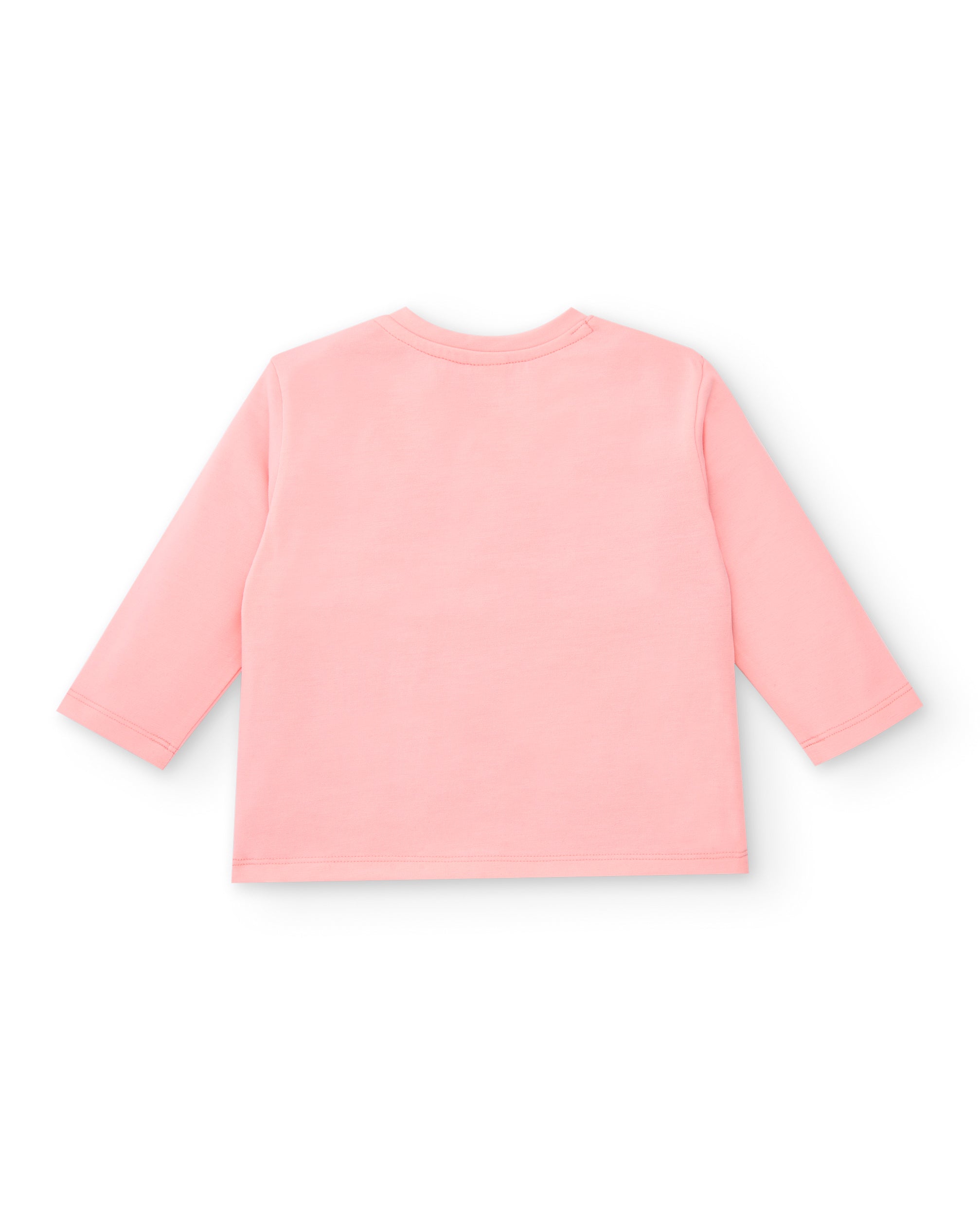 Camiseta de manga larga para niña en color rosa con estampado