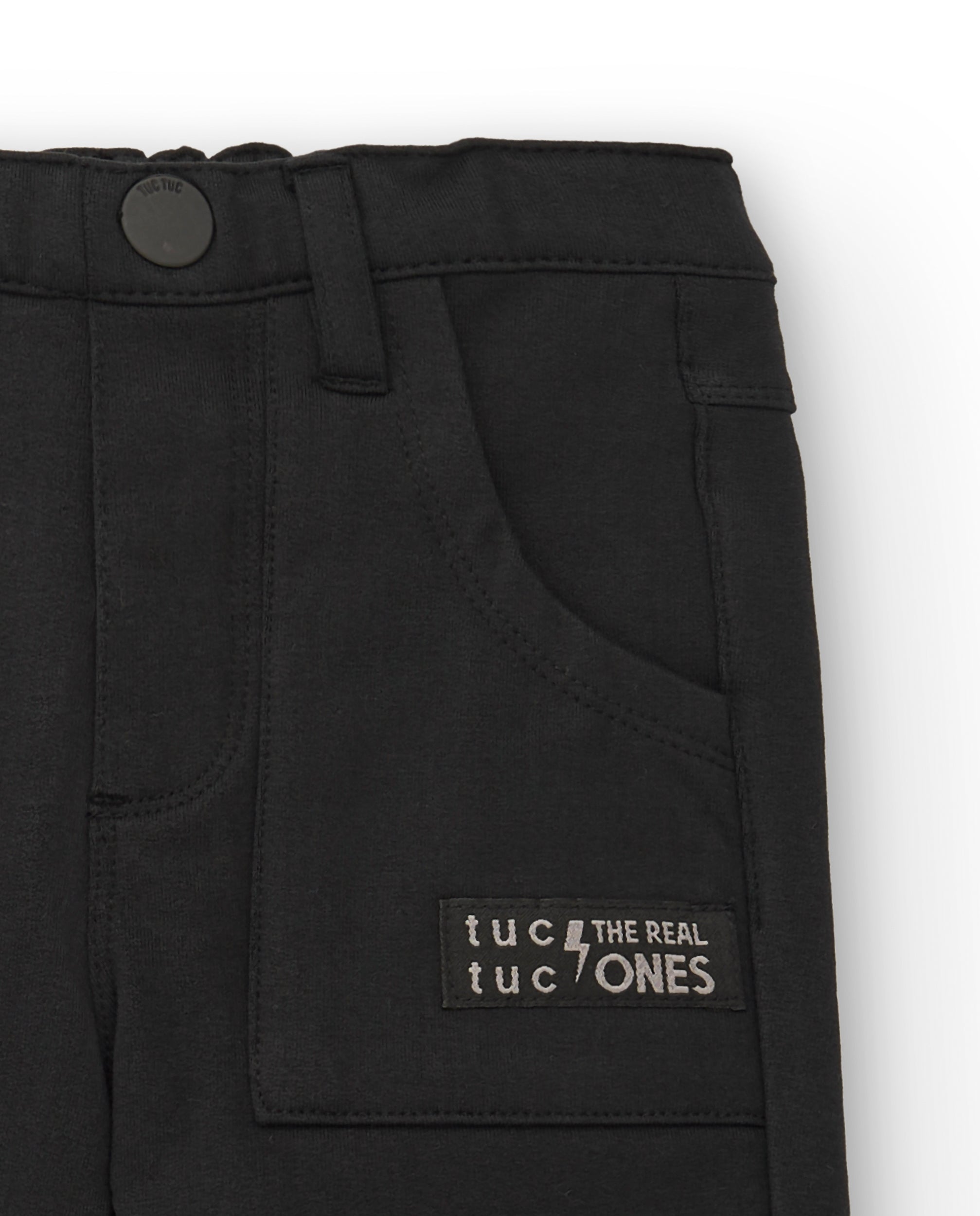 Pantalón felpa niño en negro con bolsillos colección Cartoon