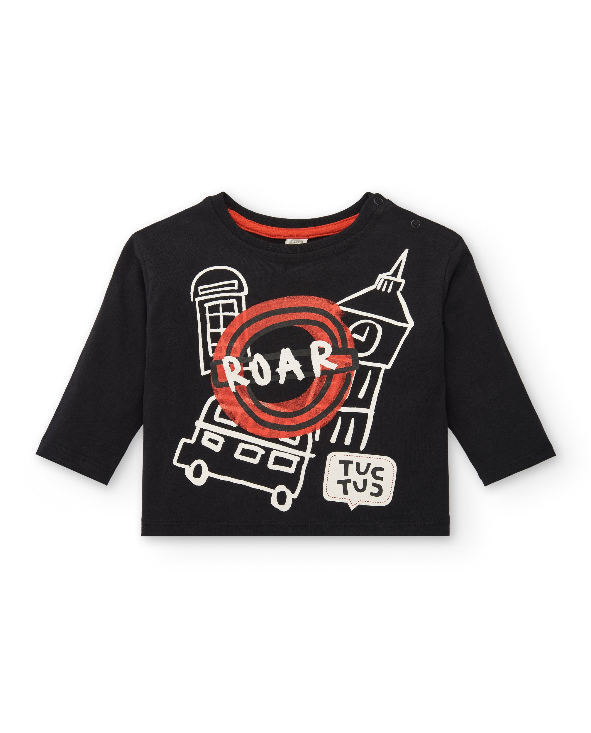 Camiseta niño en negro con estampado londinense colección