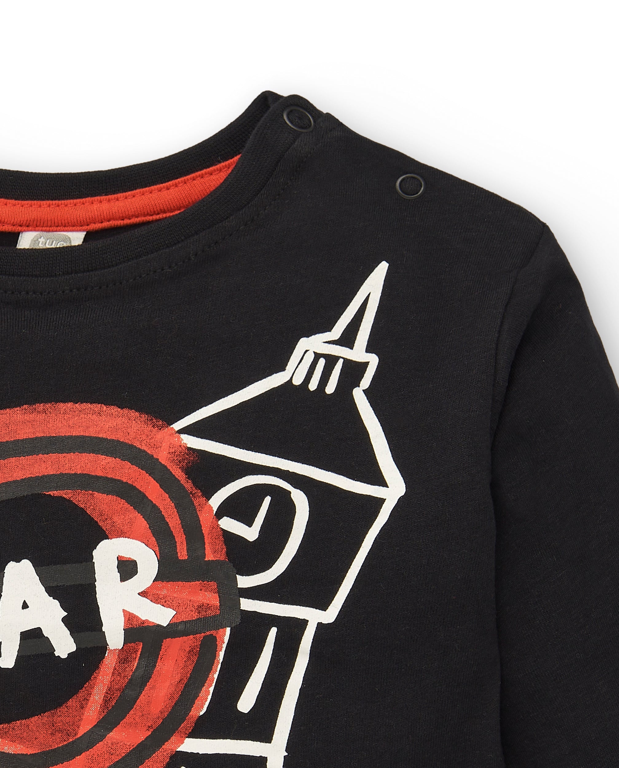 Camiseta niño en negro con estampado londinense colección