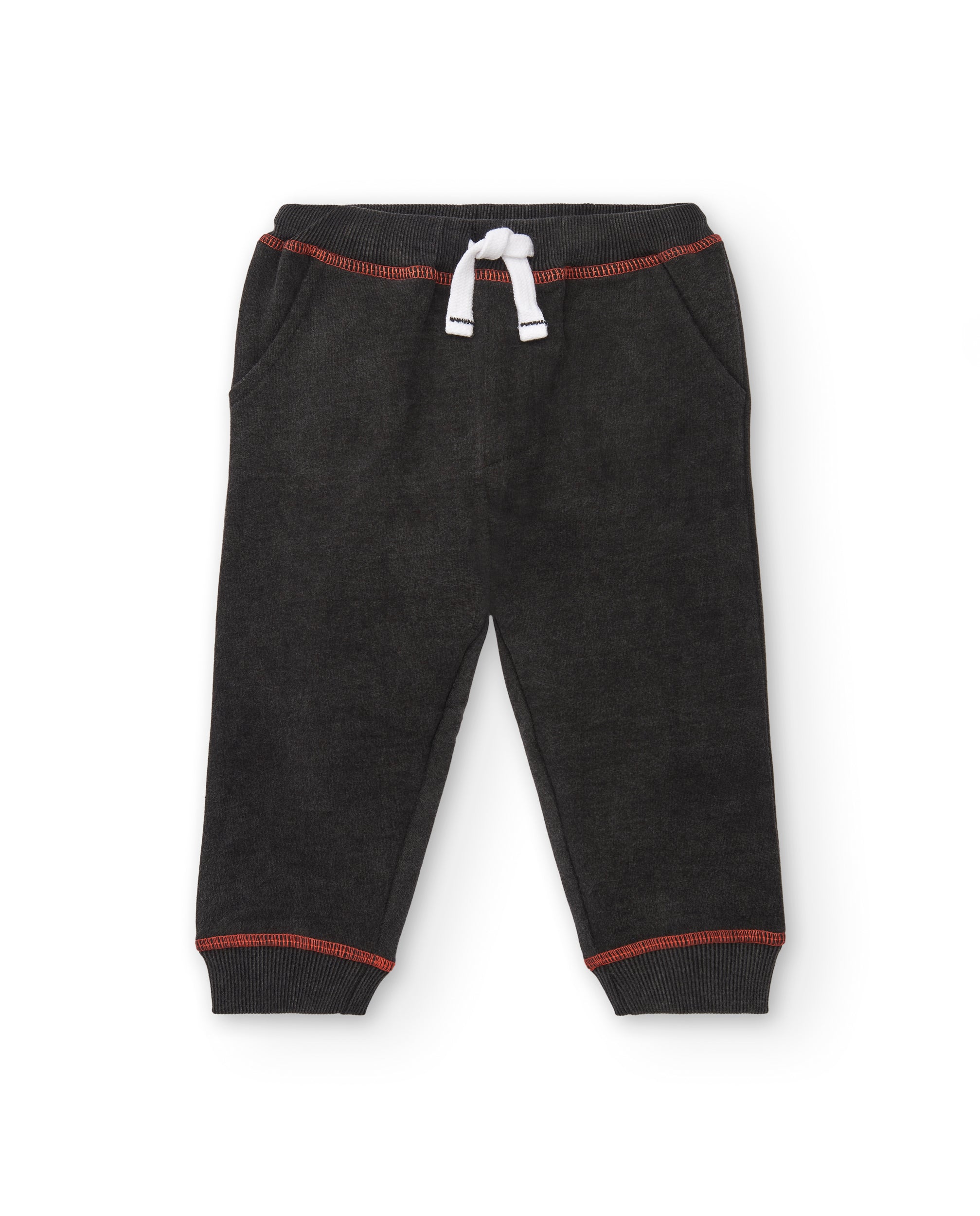 Pantalón felpa niño en negro con cordón ajustable colección