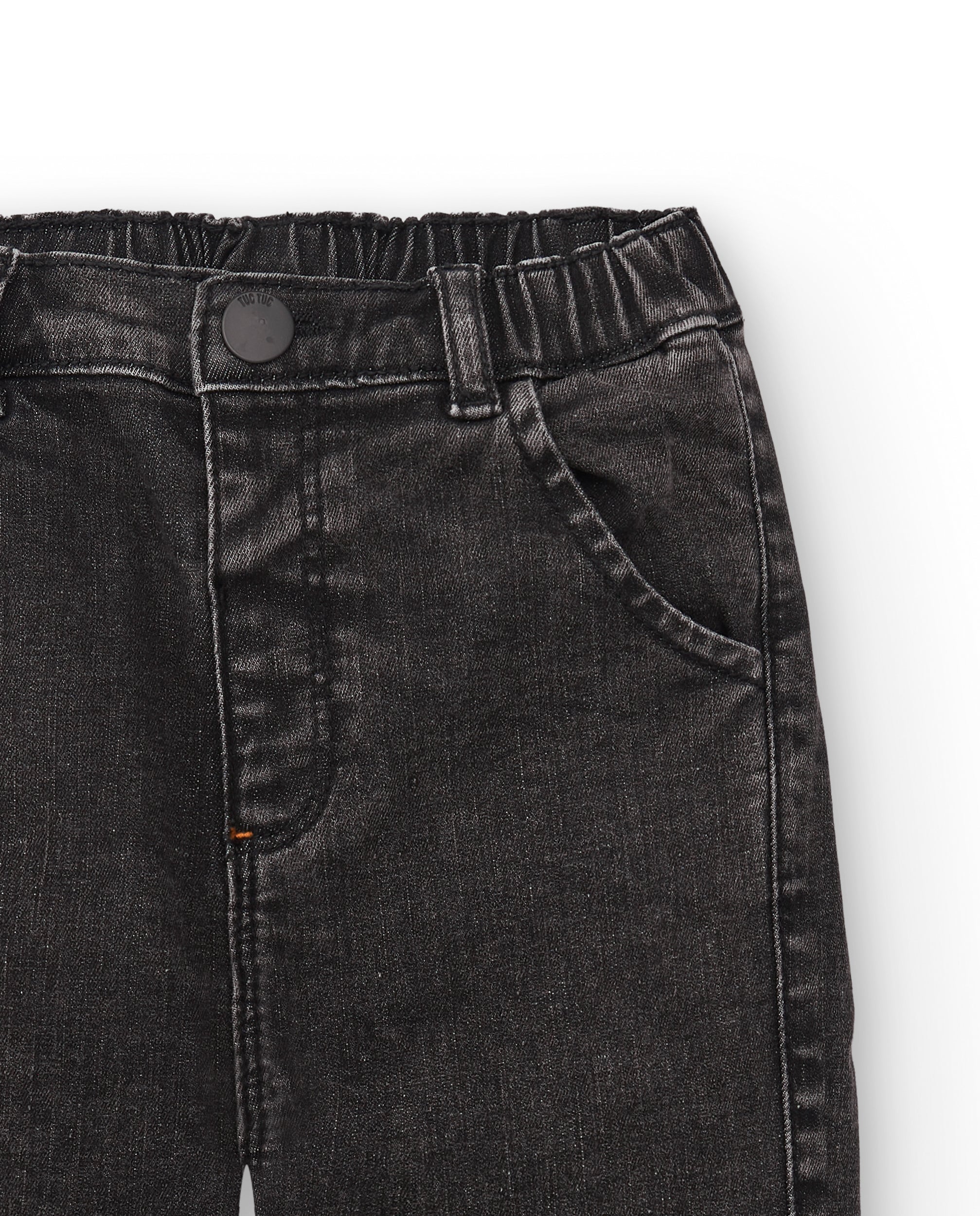 Pantalón plana niño en negro con detalle de bolsillo "Bla Bla"