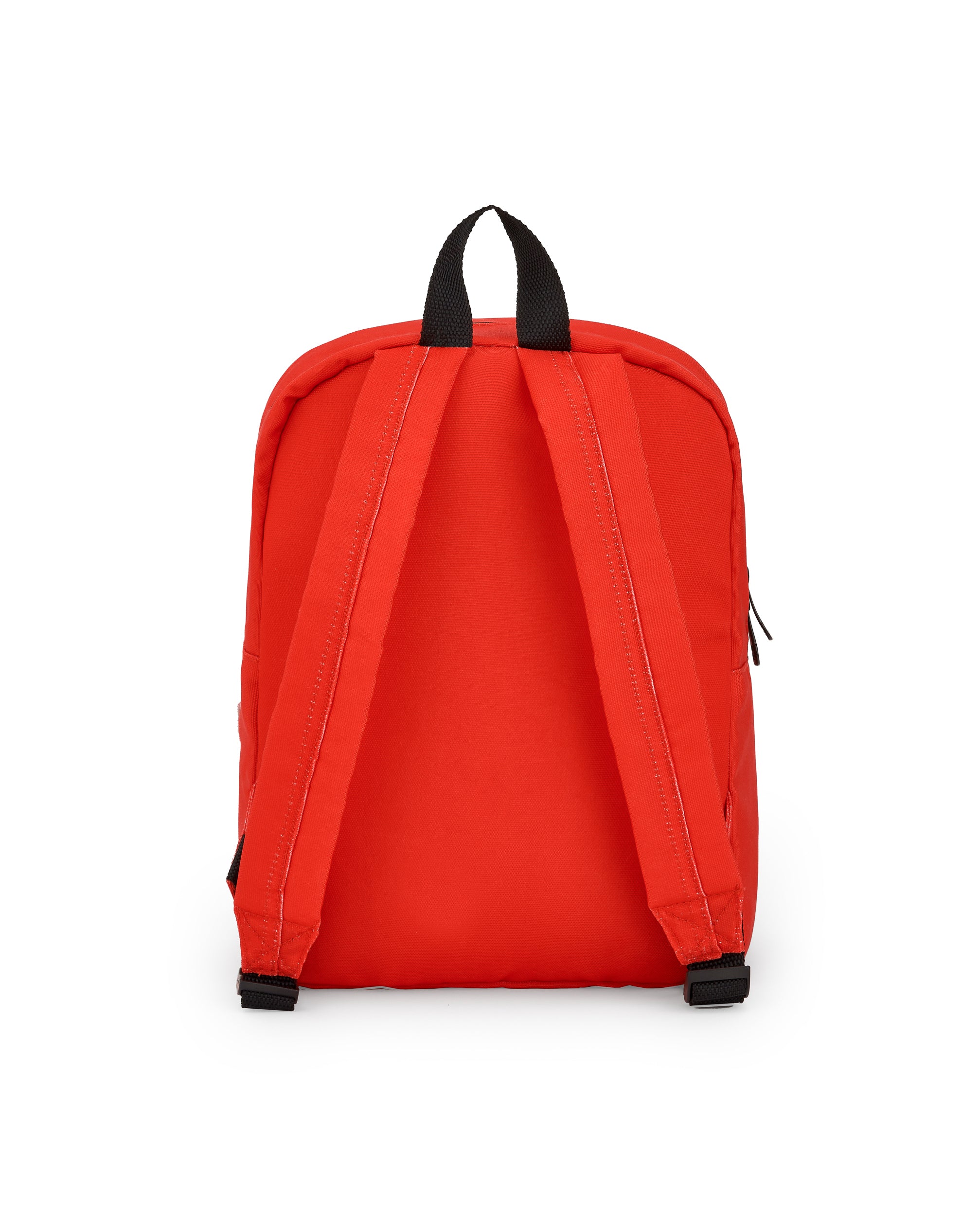 Mochila infantil en rojo con detalles de corazón y cara de