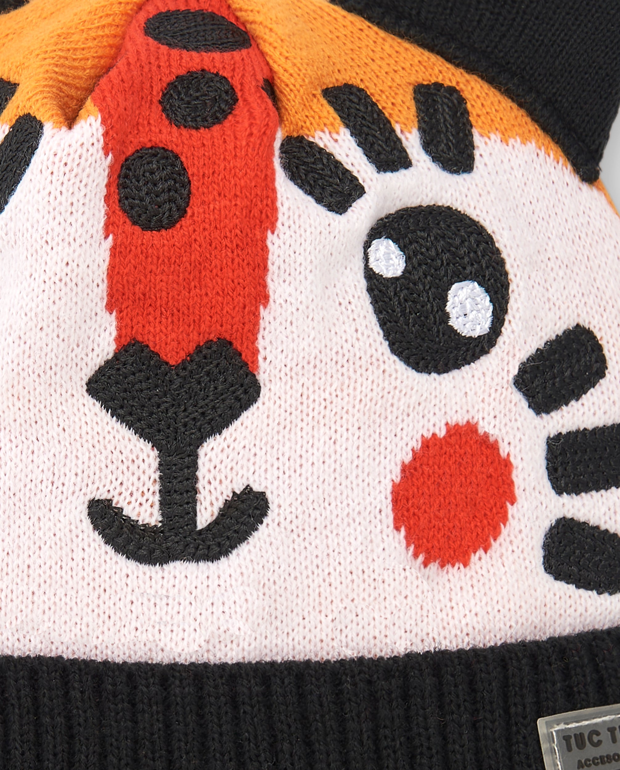 Gorro niña en negro con diseño de tigre y orejas colección Big