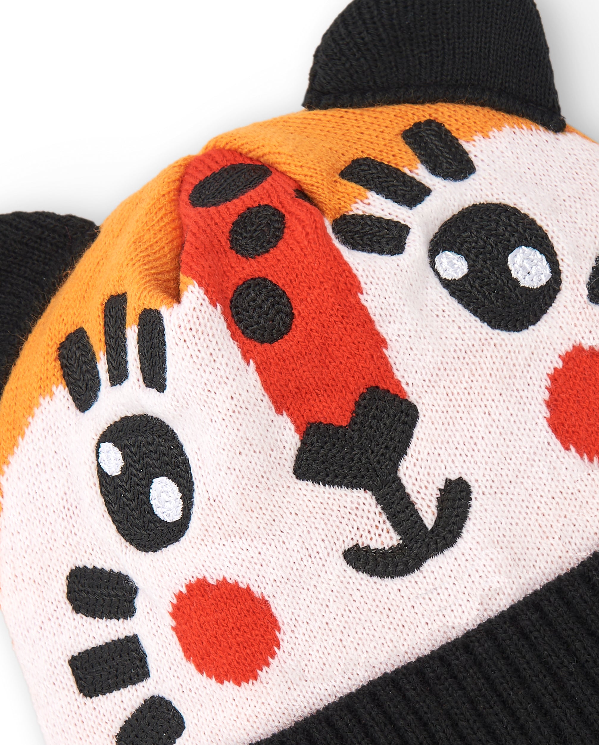 Gorro niña en negro con diseño de tigre y orejas colección Big