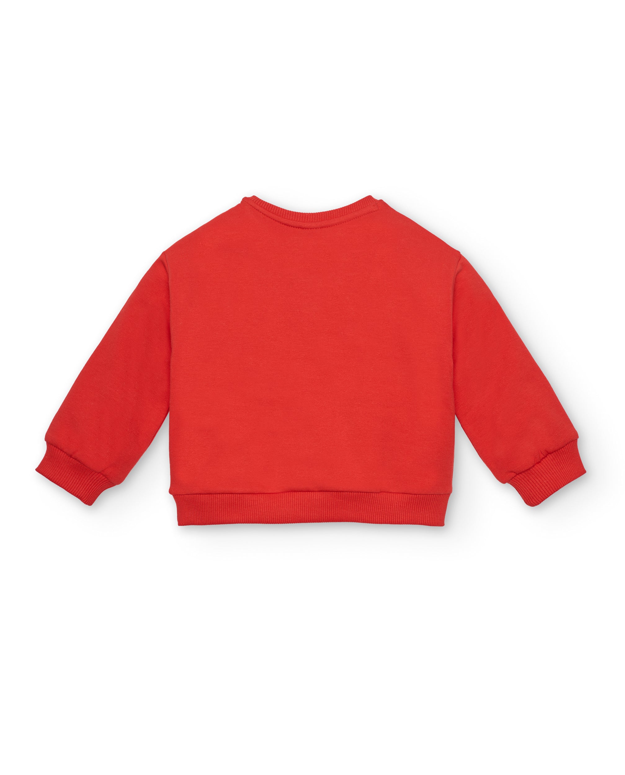 Sudadera felpa de niña en rojo con estampado de tigre y