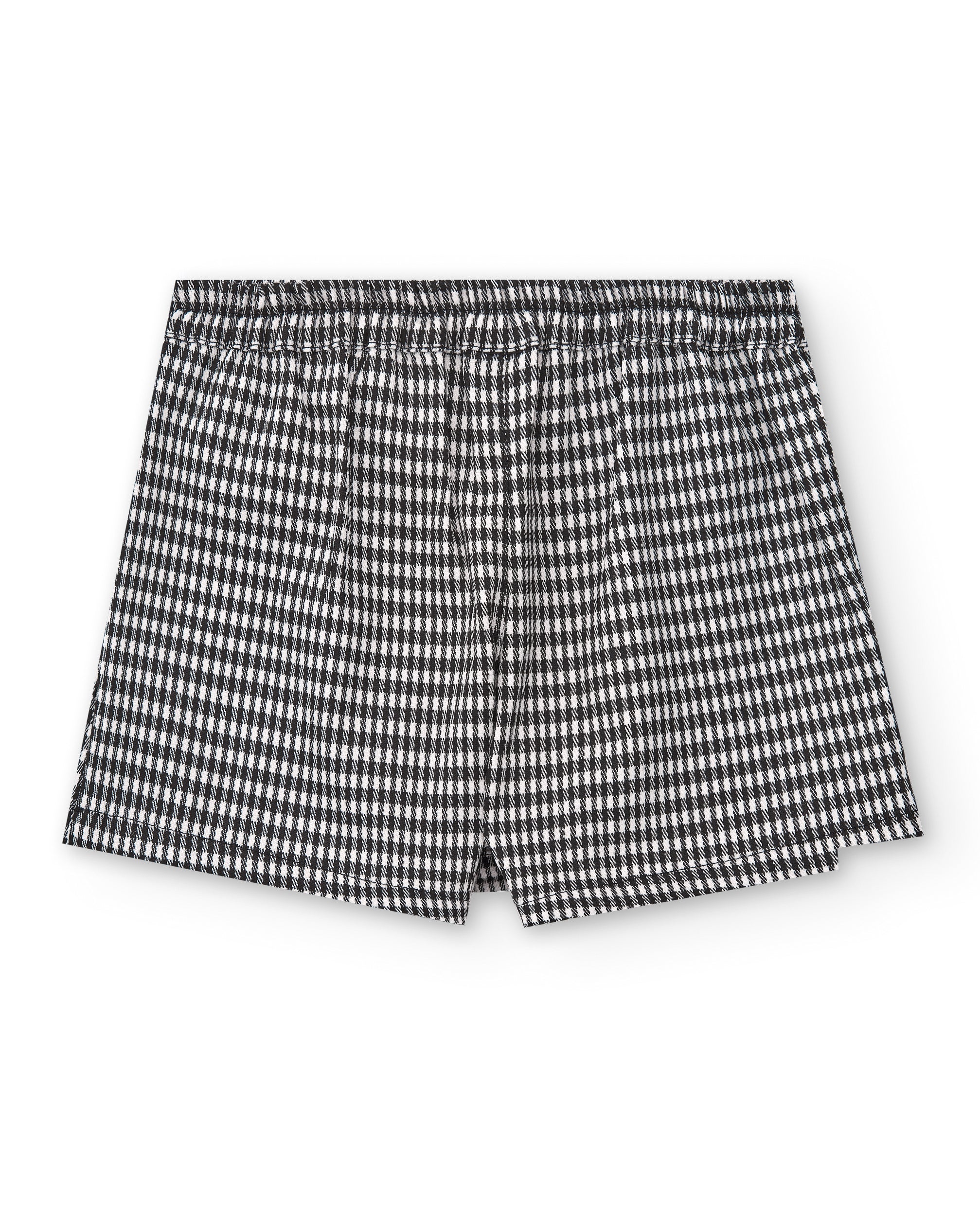 Falda pantalón de cuadros vichy con estampado de corazones para
