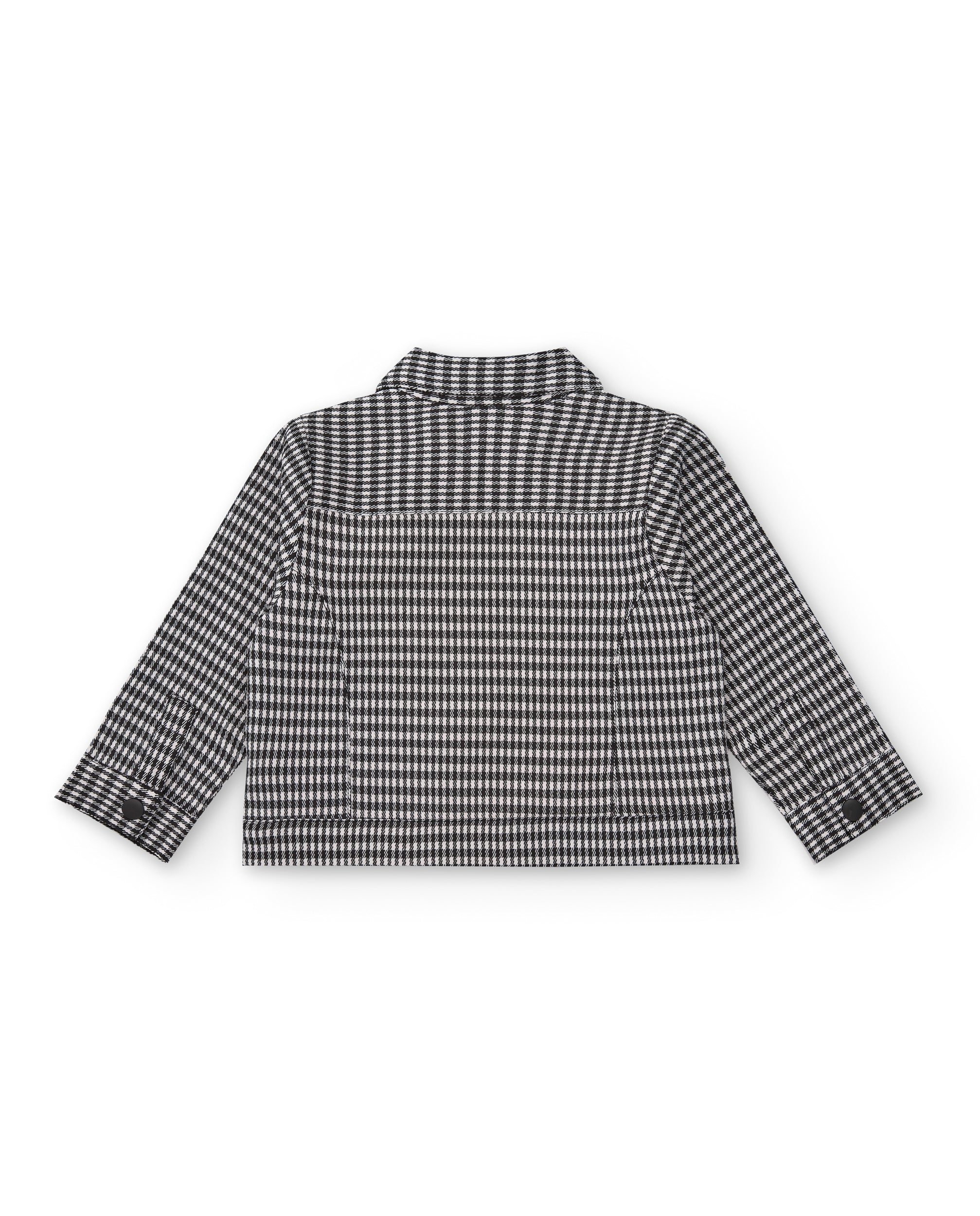 Chaqueta de cuadros vichy con cierre asimétrico en rojo para