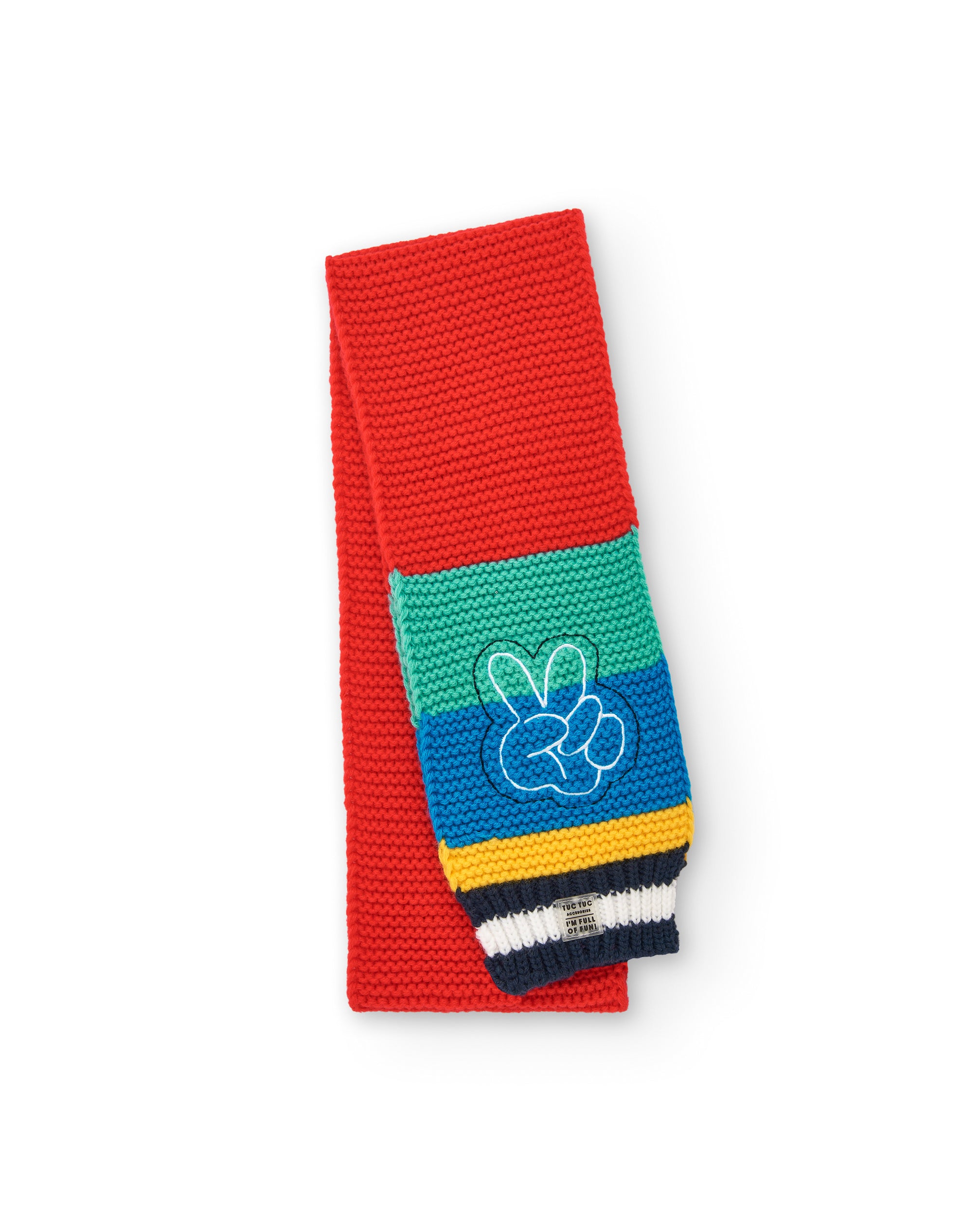Bufanda niño en colores vivos con diseño bordado colección Big